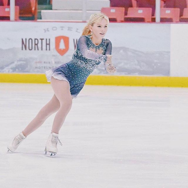 Some dreamy photos of @georgieonice in her charcoal-ombré dress at Regionals in Lake Placid!