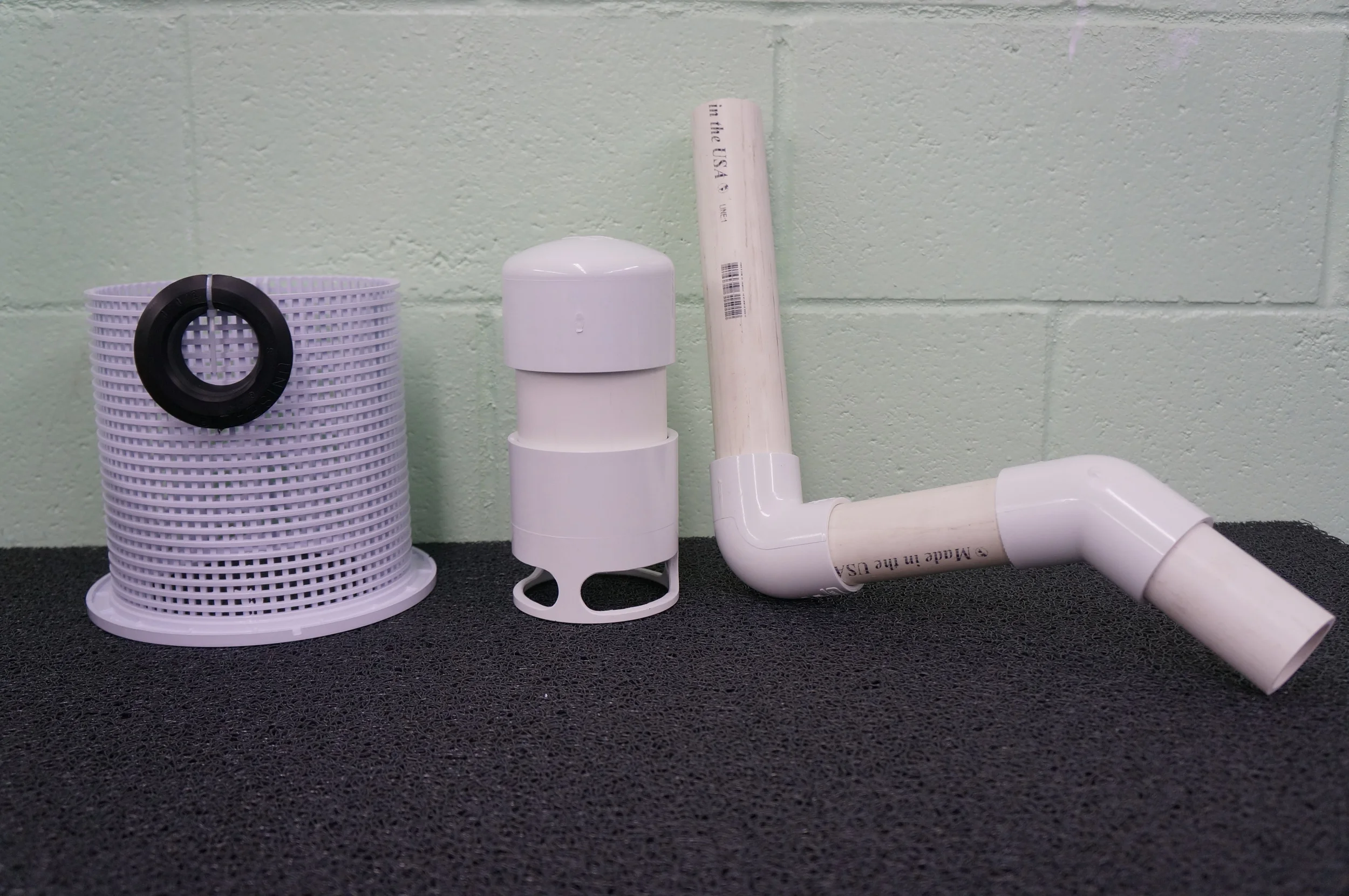 Large Siphon Kit: Siphon bell, gravel guard, drain, and 1 1/2" Uniseal