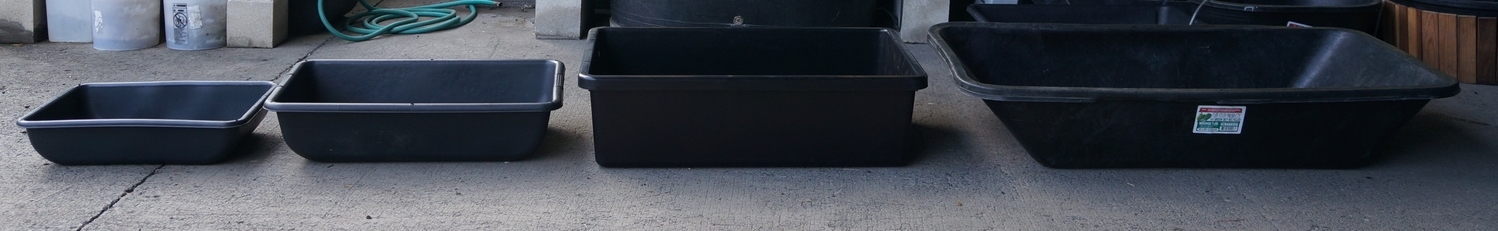  Tuff Stuff Grow beds Laguna Grow bed Tuff Stuff Grow bed 11 gallons: 20"x28"x6" | 26 gallons: 24"x36"x8" | 60 gallons: 28"x42"x12" | 90 gallons: 36"x60"x12" 