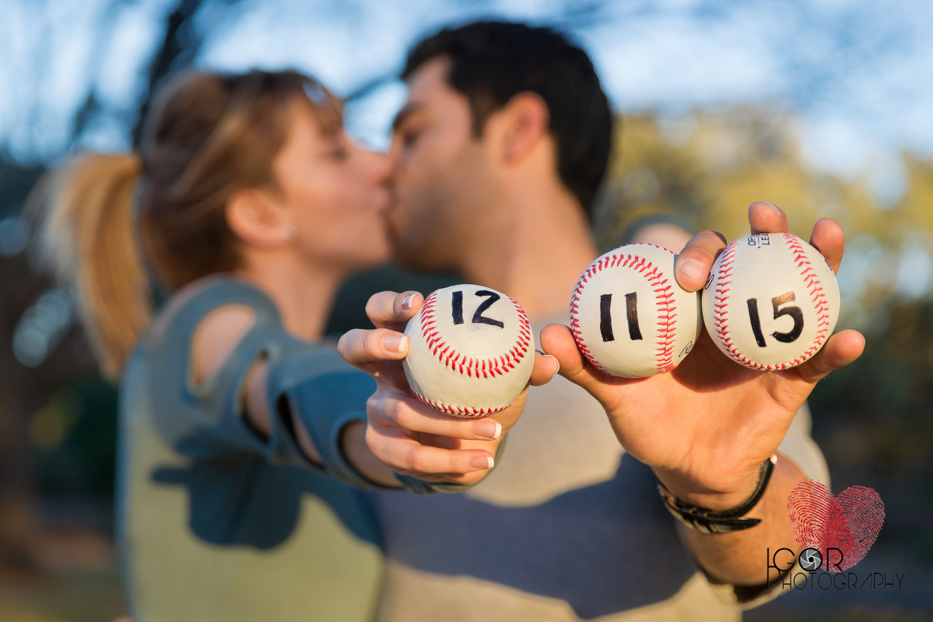 Baseball engagement photo