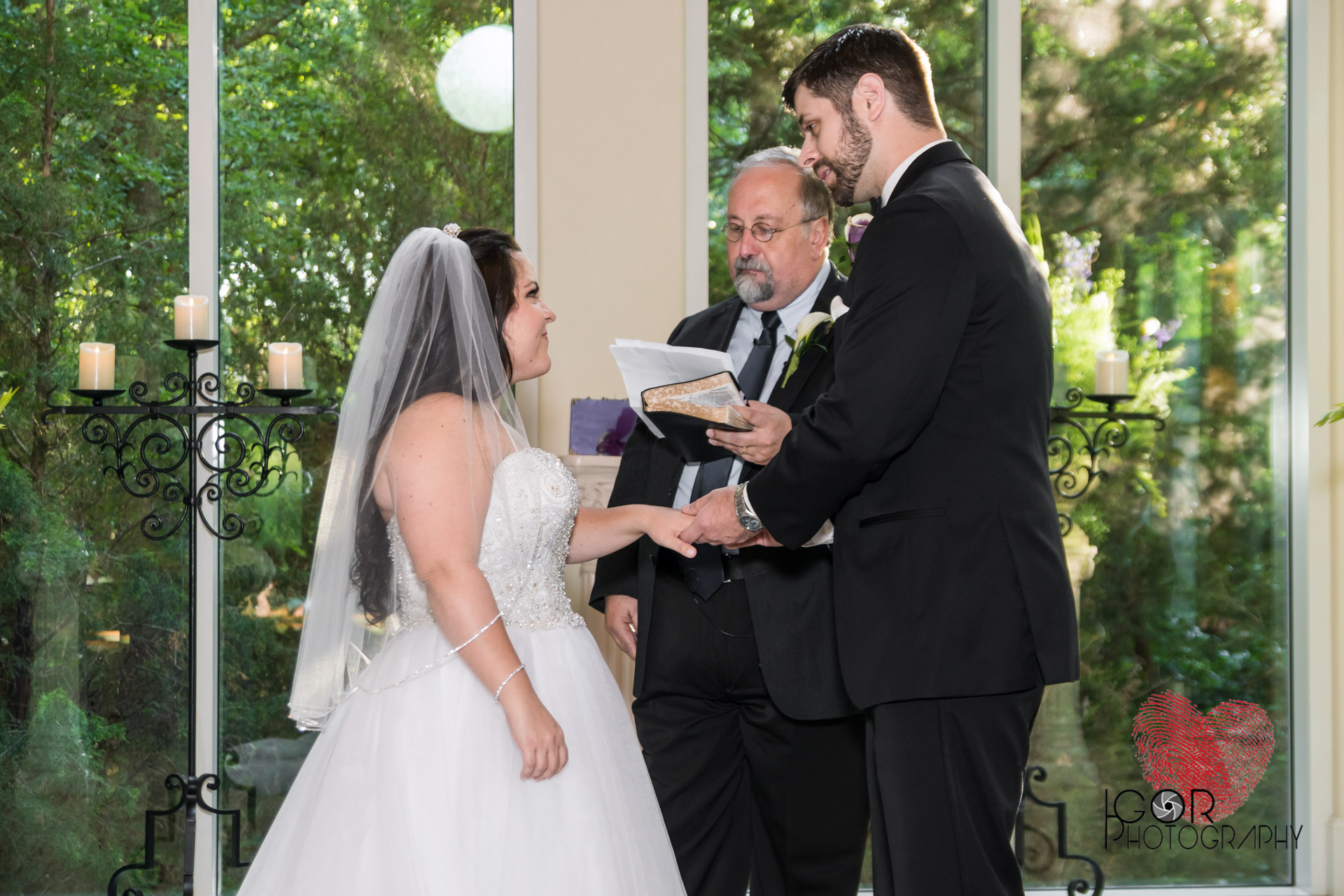 Wedding ring during ceremony