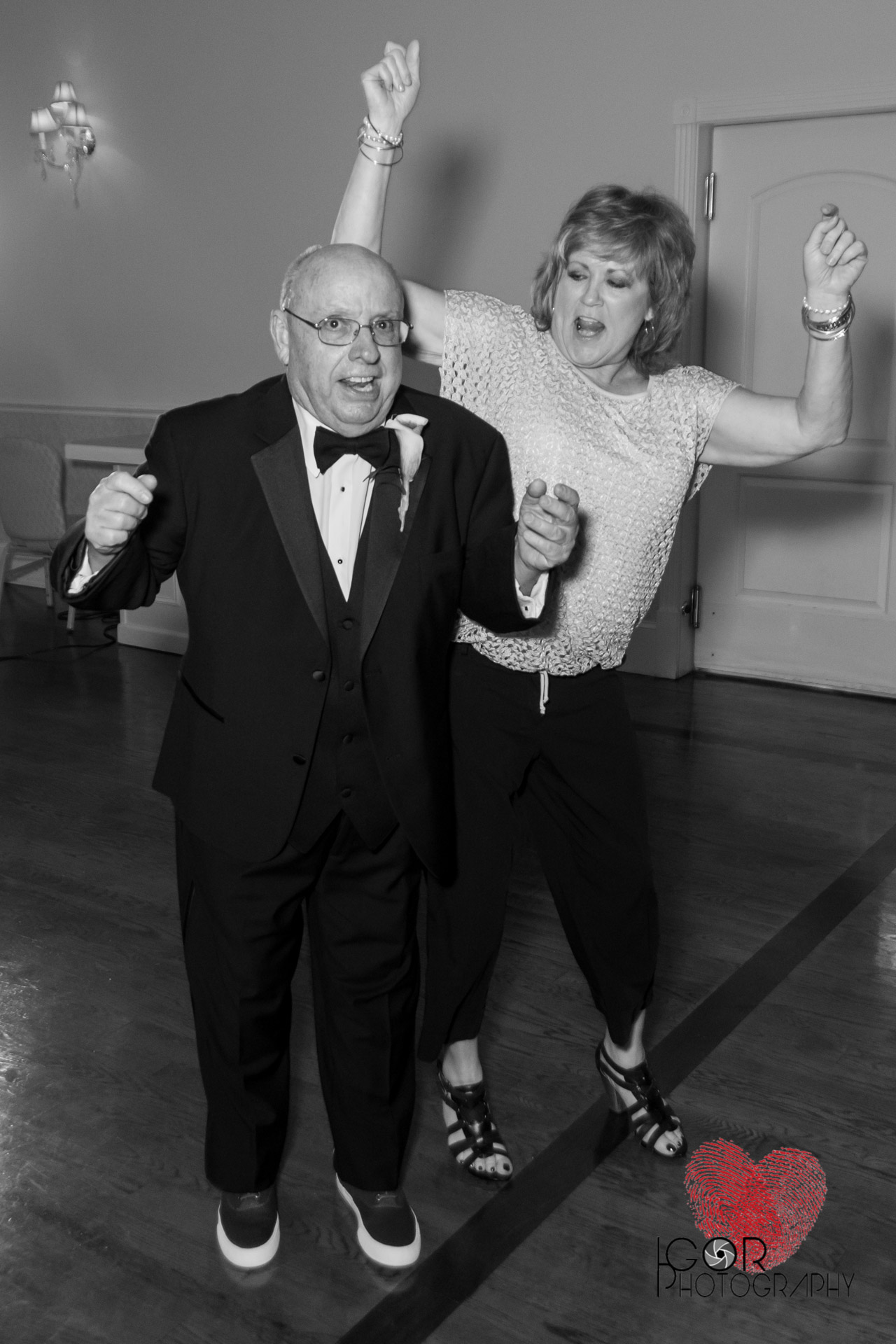 Granpa and Grandma tearing up the dance floor at the wedding reception