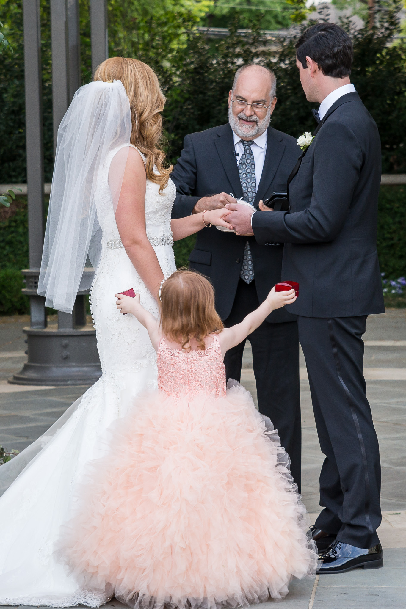 Exchanging rings at the ceremony