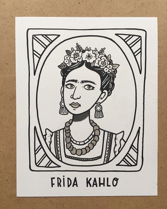 2. Frida Kahlo, artist &amp; activist. Her strength to push past physical pain and create her art is one of the many things that makes her rad. #the100dayproject #100daysofradladies