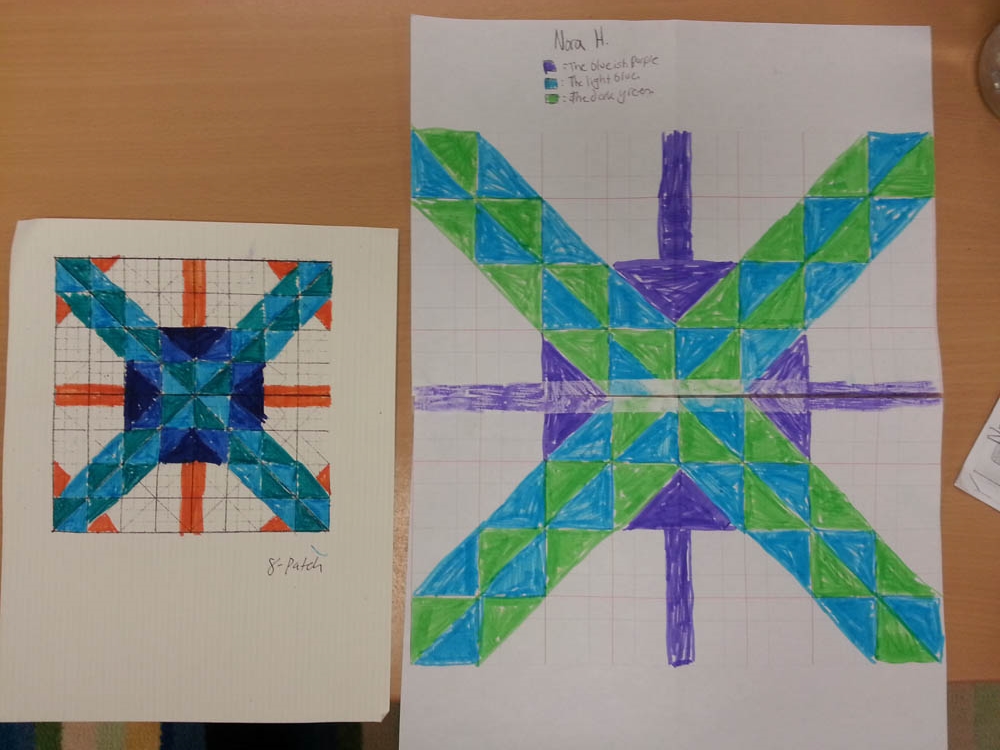  Nora H.'s square as draft 1 and draft 2. 