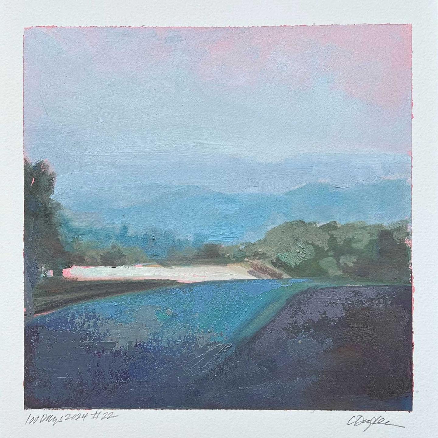 This is a view I have painted a number of times&mdash;the drive down 421 from Boone area, just under the #blueridgeparkway, where miles and miles of mountain tops suddenly appear before you and you have just moments to take it all in as you speed dow