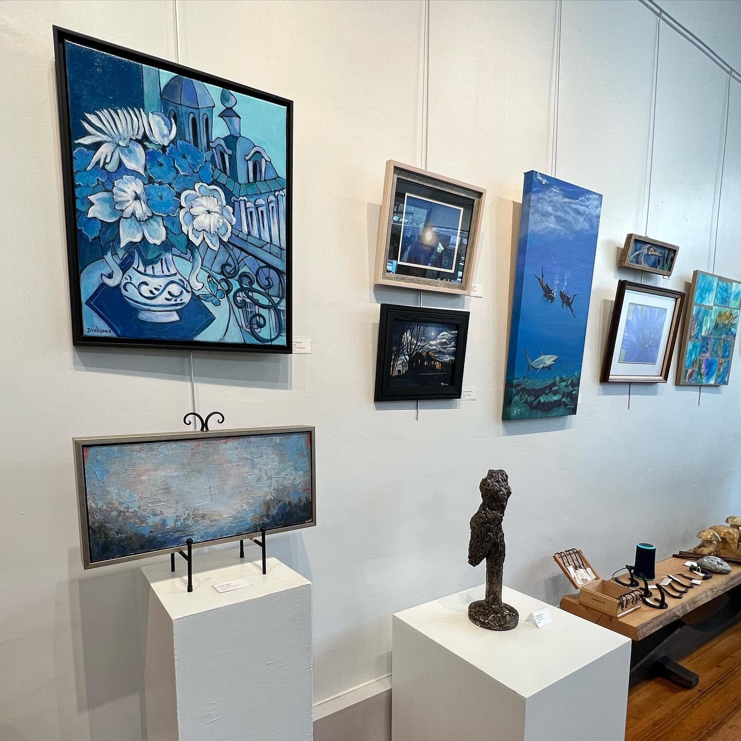 Lovely reception in West Jefferson yesterday for @florenceartschool&rsquo;s &ldquo;Out of the Blue&rdquo; show. I have three paintings in the beautiful, blue-focused exhibition hanging through May 4.