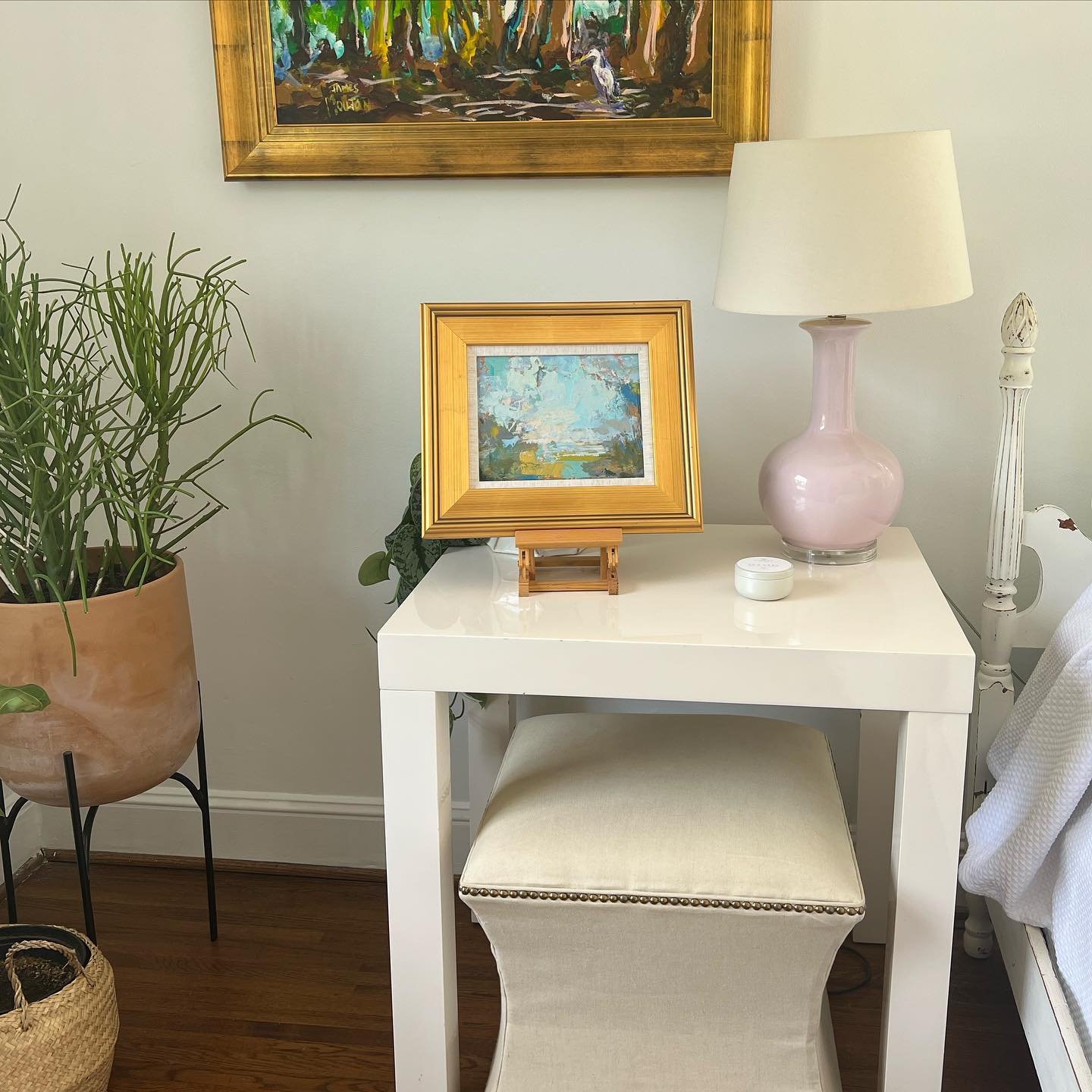 This sweet little abstract landscape, &ldquo;Happy Day&rdquo;, sold last night at the Midwood Home &amp; Garden Tour, where 15 of my paintings are displayed at 2020 Winter Street. Thank you, @millycort, for sharing your beautiful space! 

The home to