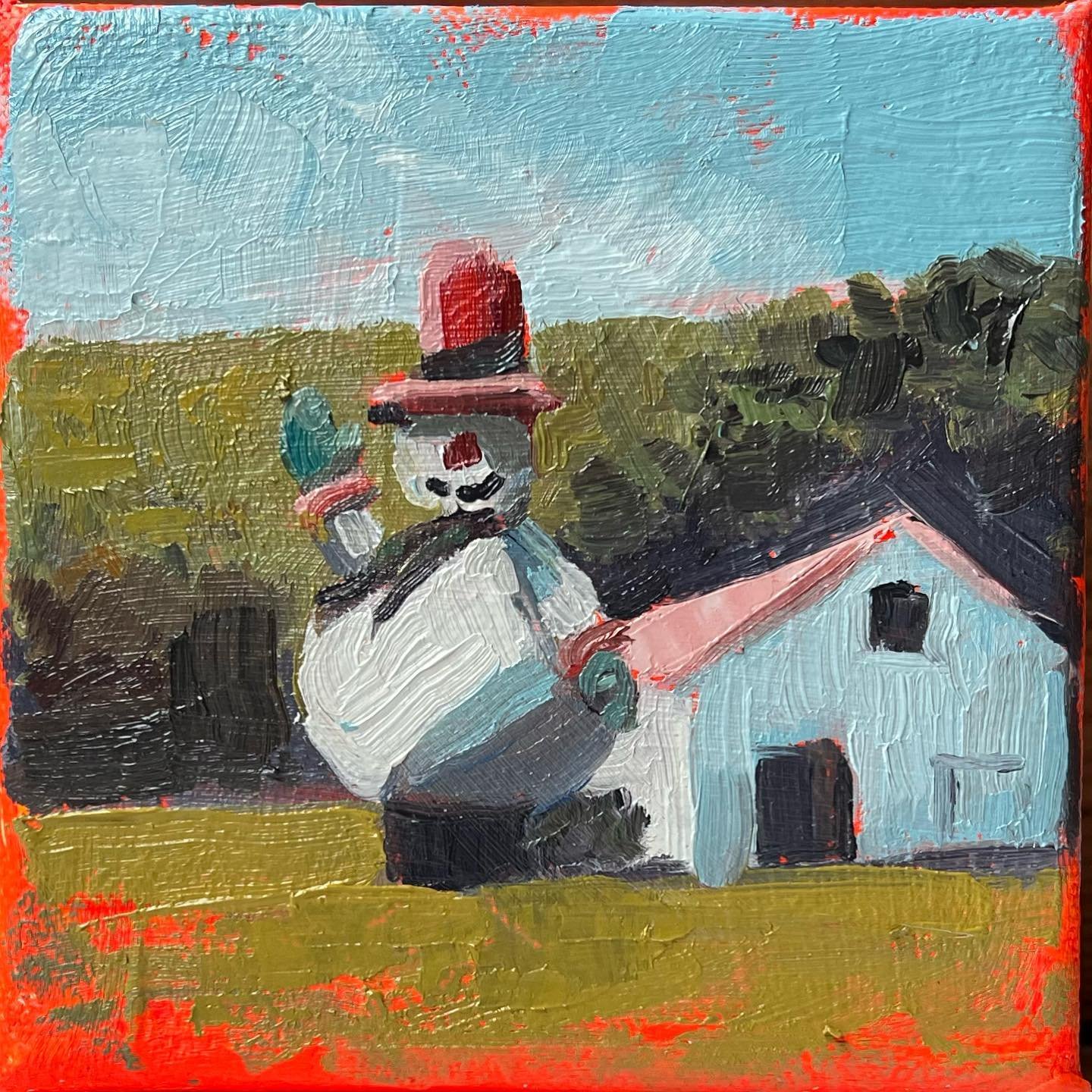 &ldquo;Frosty&rsquo;s II&rdquo;, is part of @guildofcharlotteartists Online Holiday Gift Art Show. a festive showcase of local artists. 

This 4x4x1.5 oil painting features our favorite Ashe County tree farm, @gofrostys, it&rsquo;s iconic gigantic sn