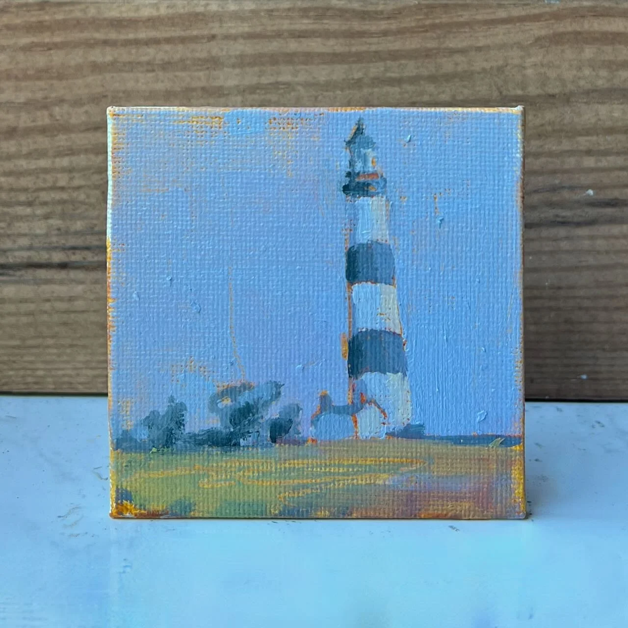 Tiny Skies 598, 3x3 ornament (2025) Bodie Island Lighthouse