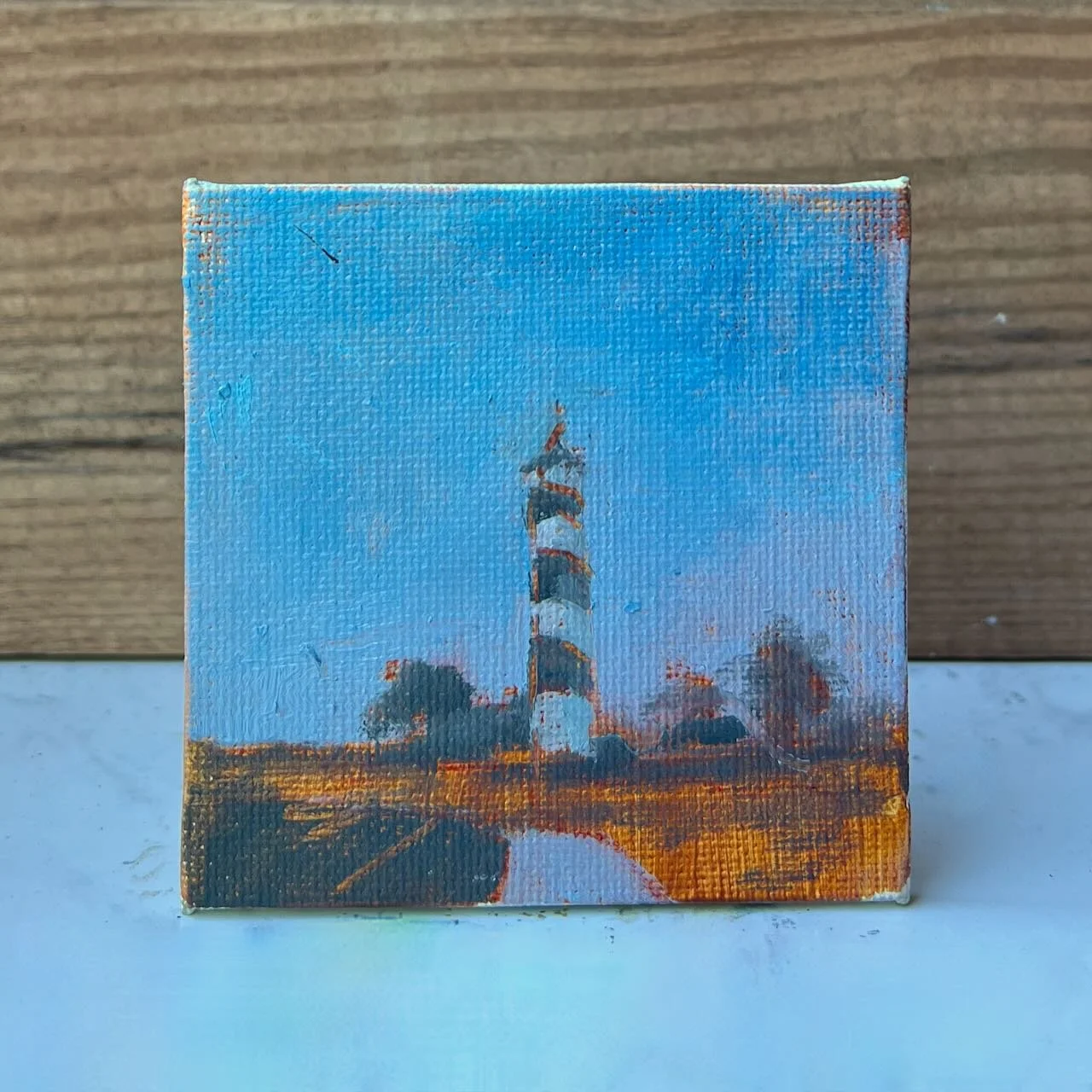 Tiny Skies 585, 3x3 ornament (2025) Bodie Island Lighthouse