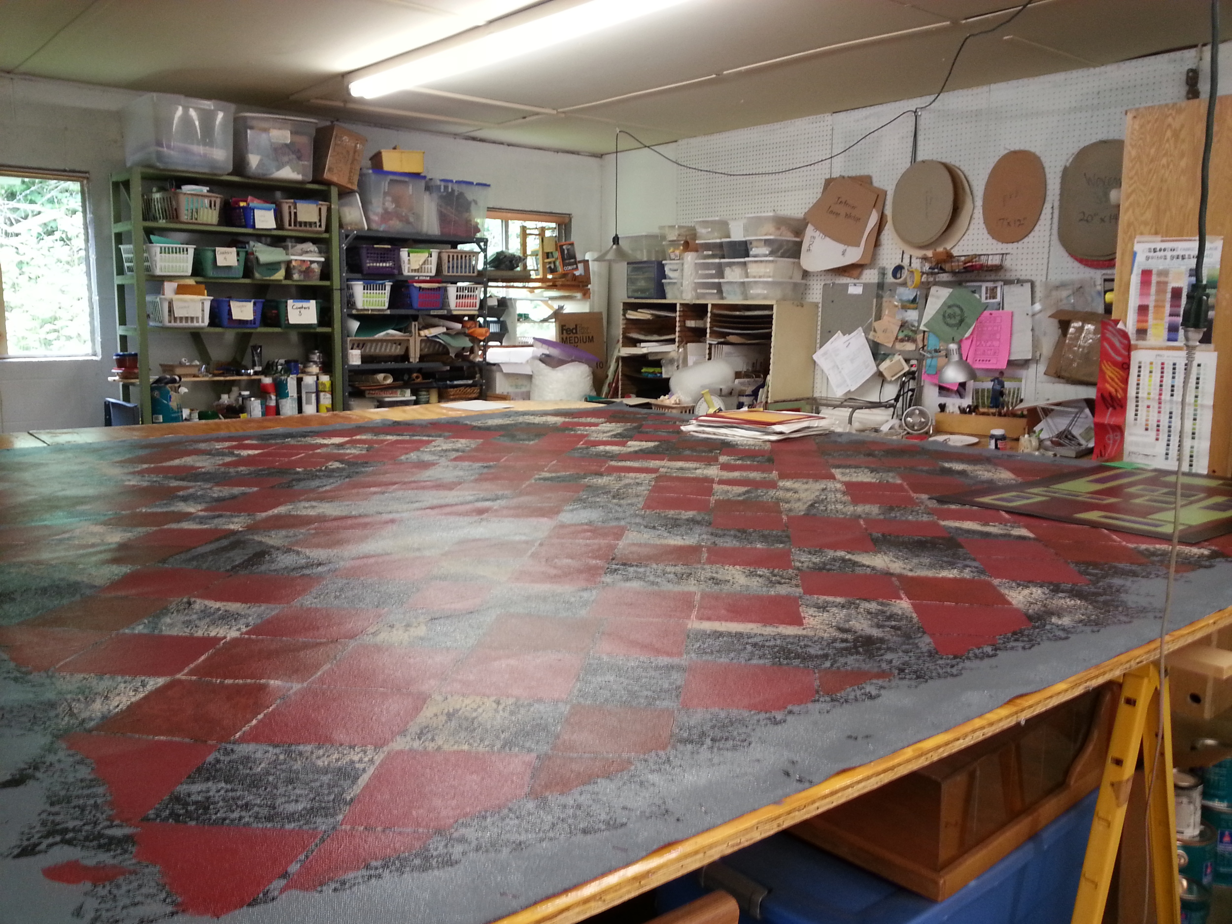 Beginning the design layers and laying in the tile design.