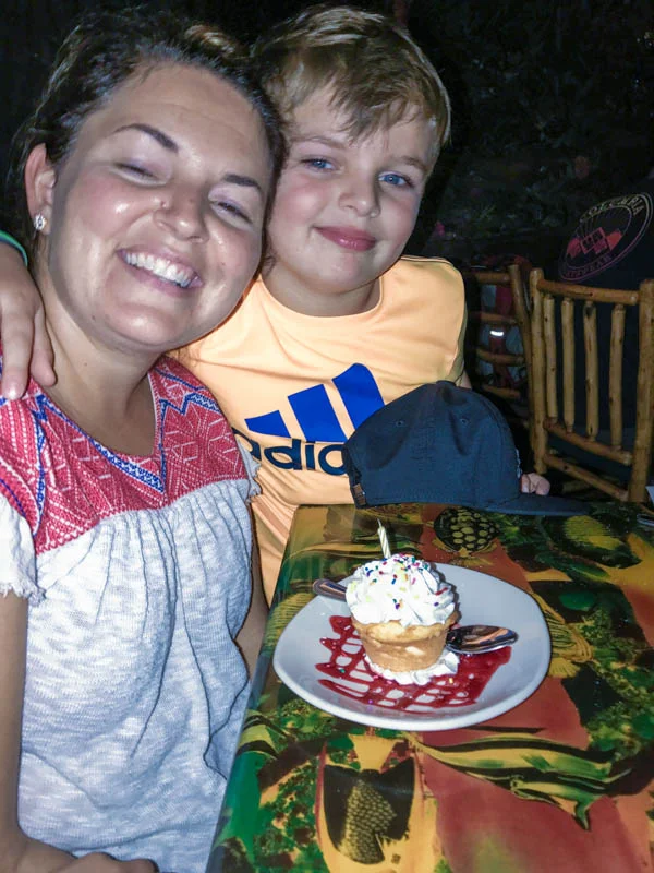 Remember this at Disney. It was Mom's birthday. You got the cupcake and I got all the wait staff to sing...that was a special thing you did there my friend...not so sure she was happy with all that attention...