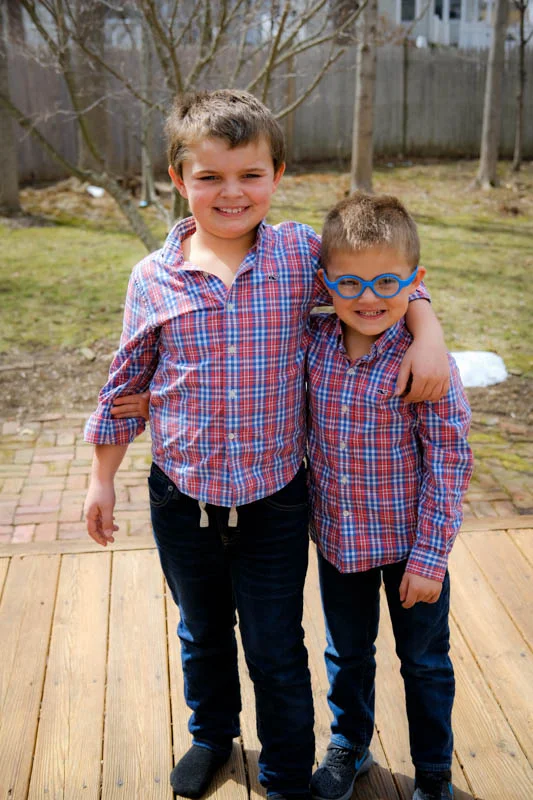 Oh my gosh, how much do you love your brother Liam. I'd say to the moon and back. You look up to him and you really are becoming best friends. I know sometimes he tries to trick you but mostly he really loves you and takes good care of you. I also think it's awesome that you both still like to wear the same kind of shirts sometimes. You are both my loves...and the two of you together means double love.