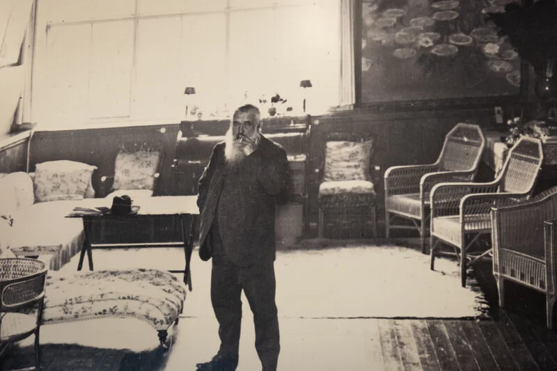 The man himself in a room that we did not visit. Maybe a room for his male friends to enjoy. You know a whiskey and a cigar man cave. That kind of room. Bright light and his most beloved lilies on the back wall. A man who knew what he wanted the first time he came to Giverny and a man who enjoyed his beautiful home for many years.