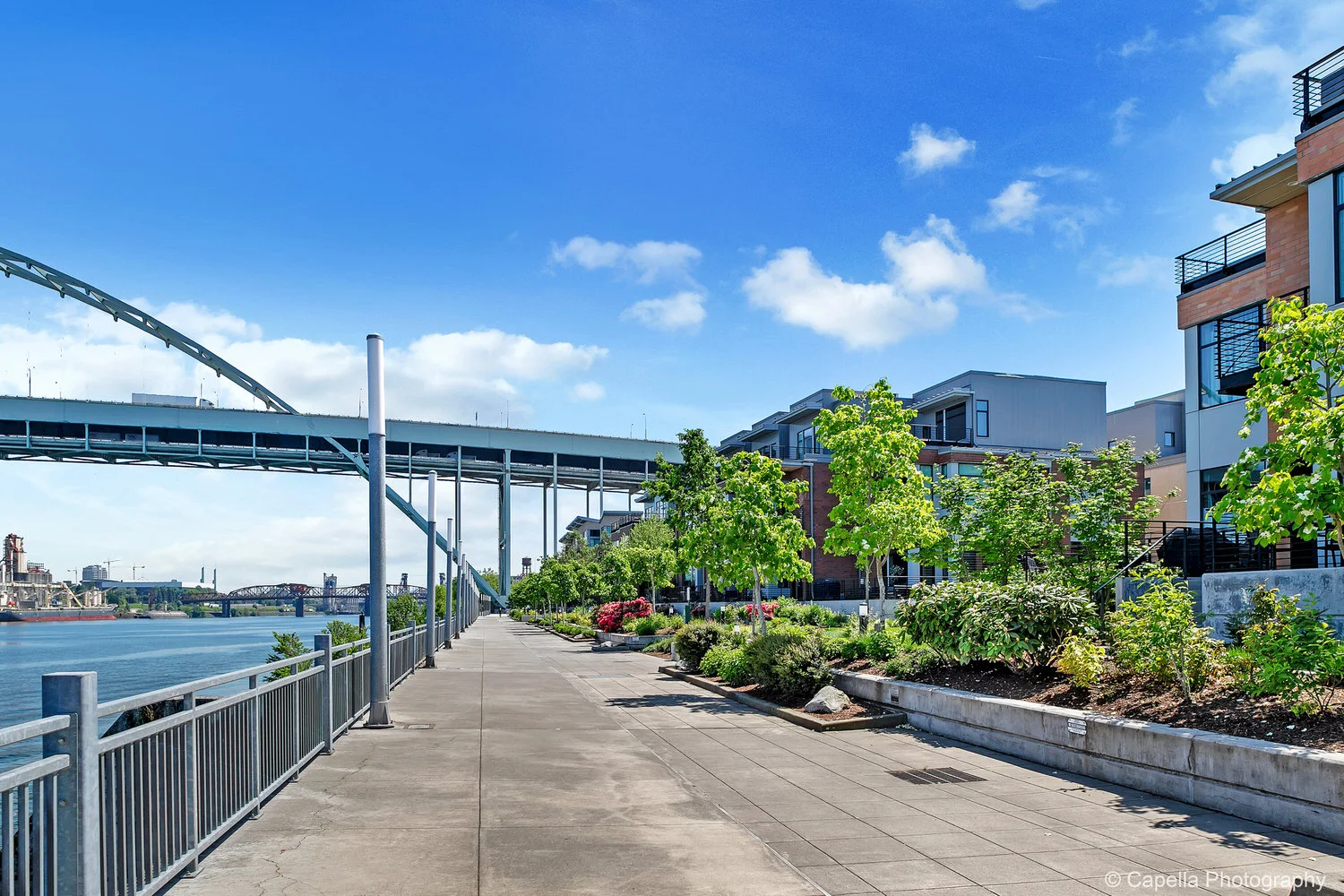 Shoreline Townhomes are just north of the Freemont Bridge on the banks of the Willamette River