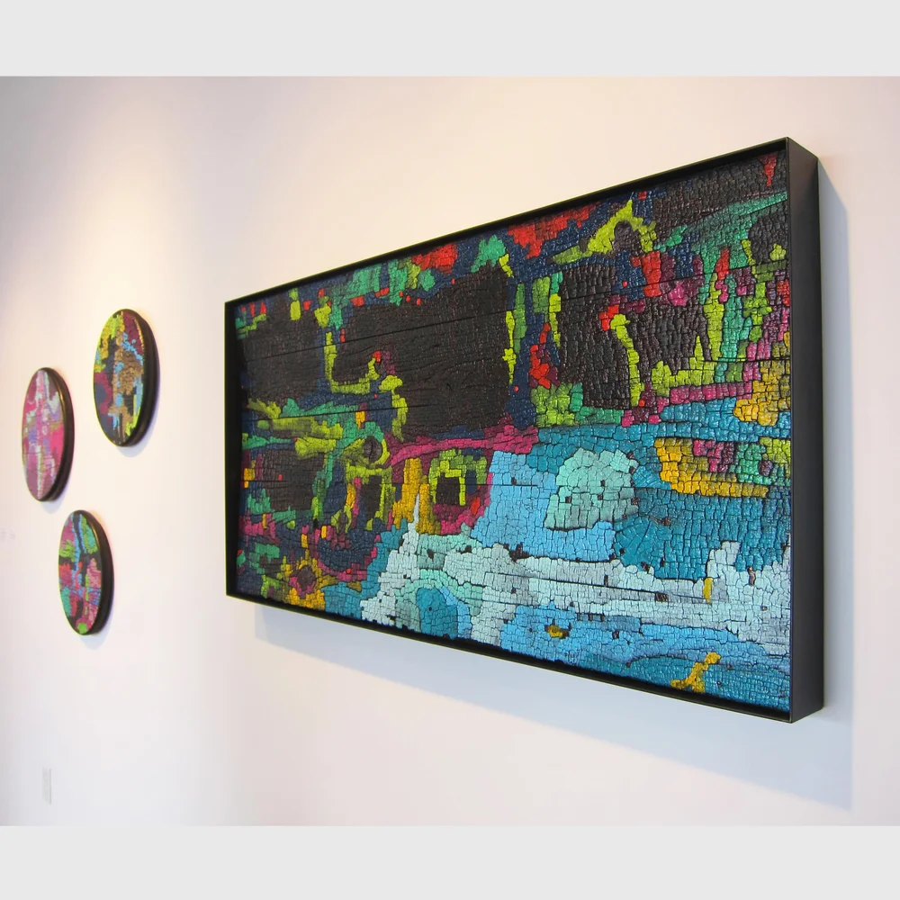   Blast Wave   24" x 48" | Shou Sugi Ban, Steel, Enamel | 2013 