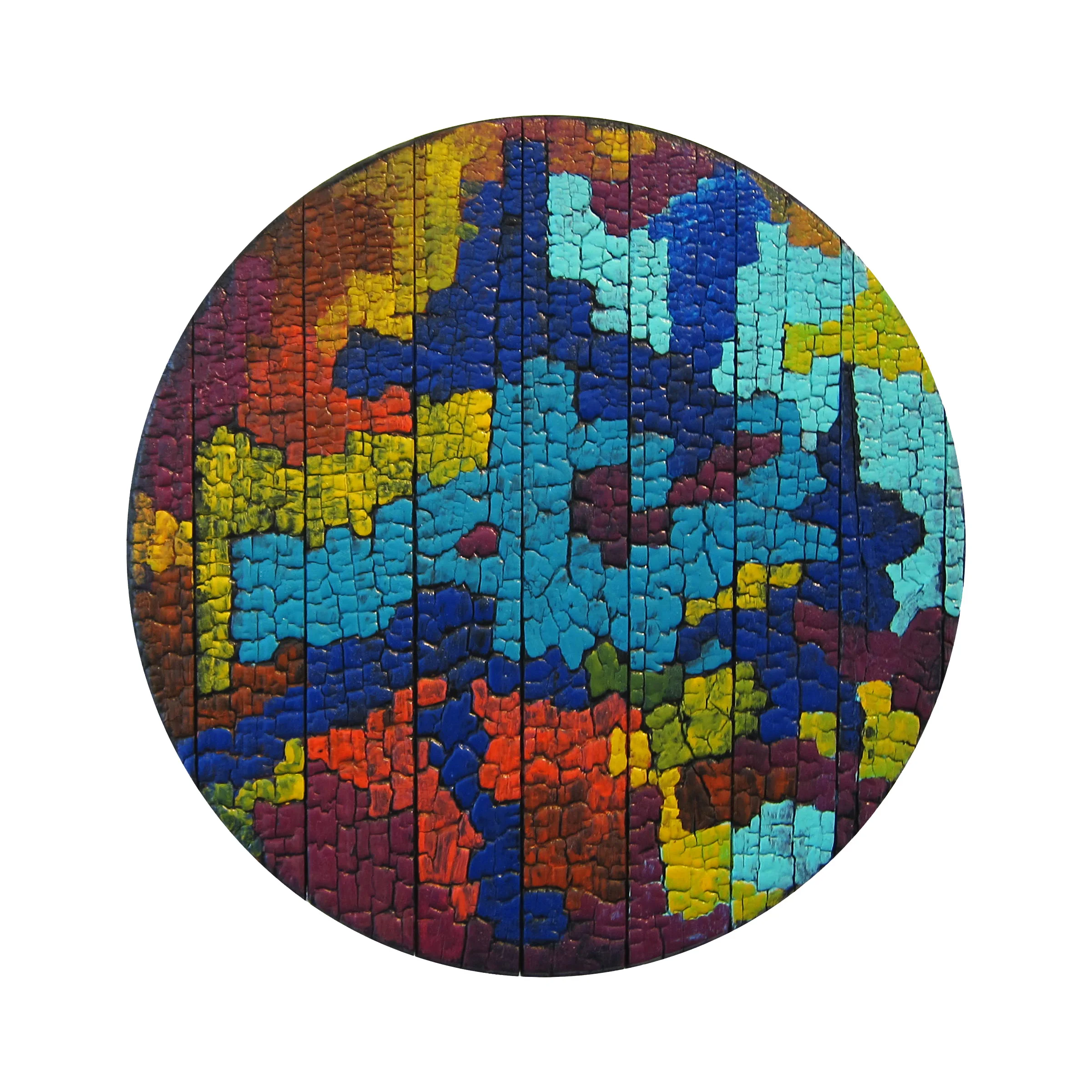   Firestorm no.1  (2013 | Private Collection)  18" dia | Shou Sugi Ban,&nbsp;Enamel    