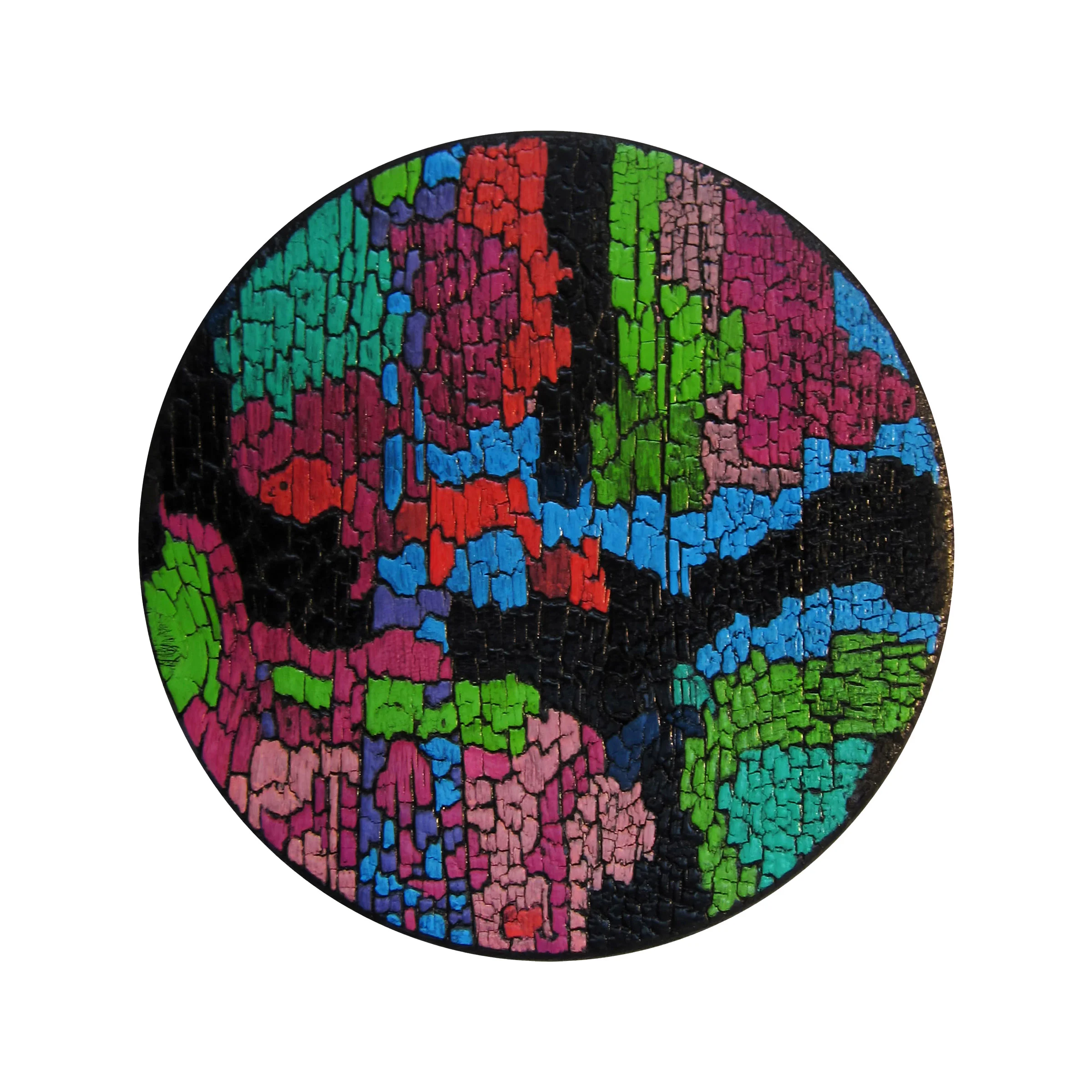   skyrocket remnants no.1  (2013 | Private Collection)  18" dia | Shou Sugi Ban,&nbsp;Enamel 