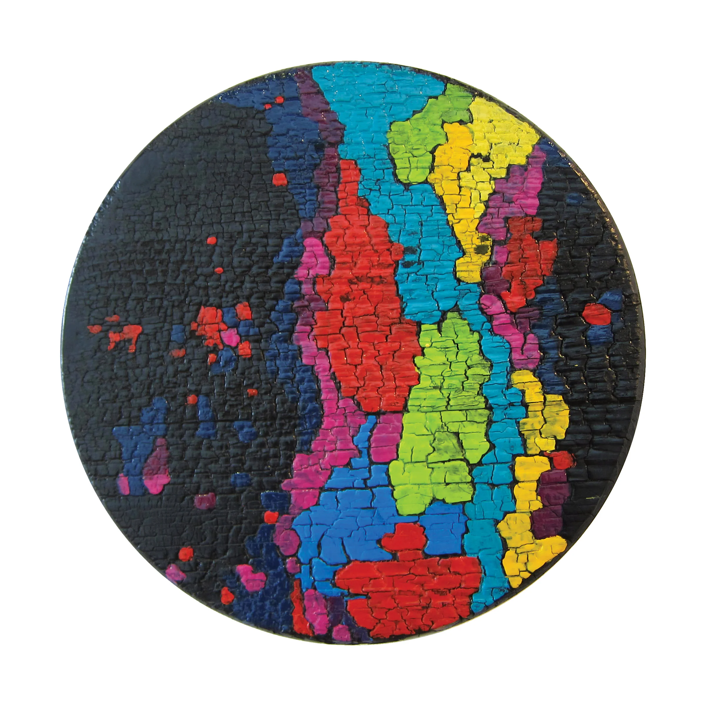   Collider Remnants no.3  (2013 | Private Collection)  18" dia | Shou Sugi Ban,&nbsp;Enamel 