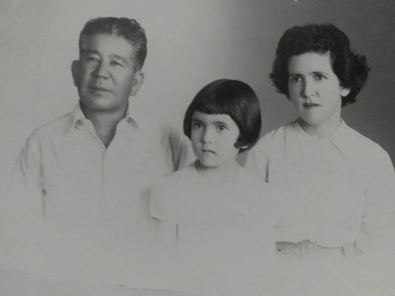 Kyukichi Ishikawa y su familia.
