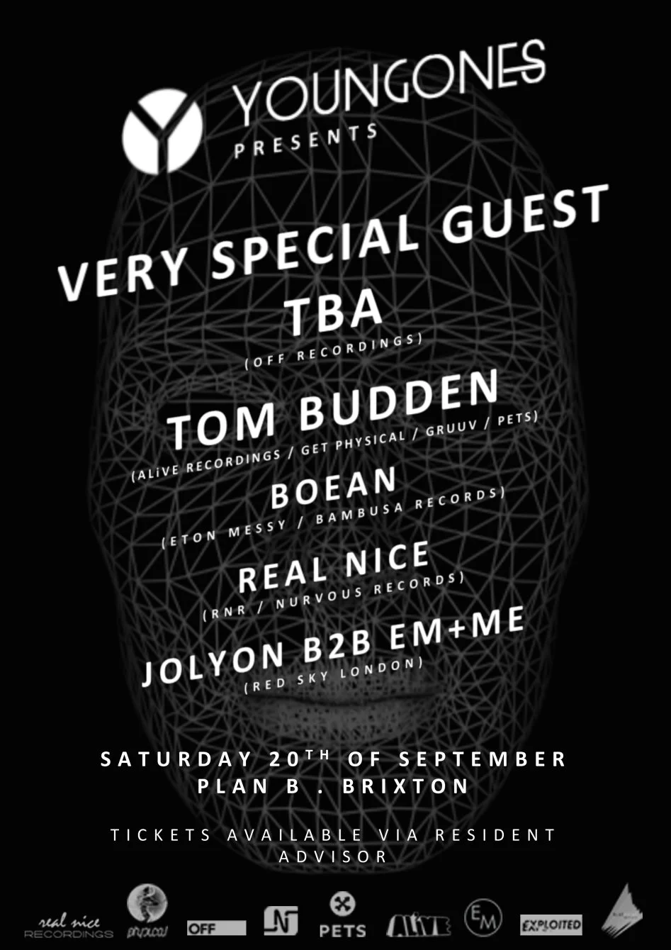 YoungOnes Presents: Leftwing & Kody // Tom Budden // Boean // Real Nice // Jolyon b2b EM+ME
