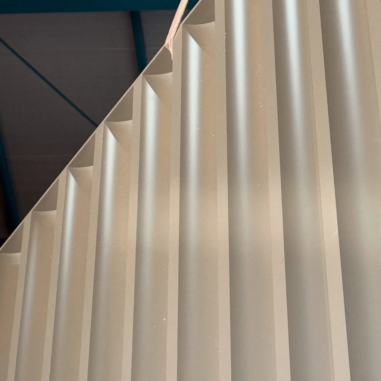 #Sojegiwa is a unique facade profile inspired by Soje-Dong&rsquo;s 100 year old roof tiles. We flipped the profile of the roof and extruded 6 m long vertically to make a new protection for our exhibition hall.  The sample arrived today and the back l
