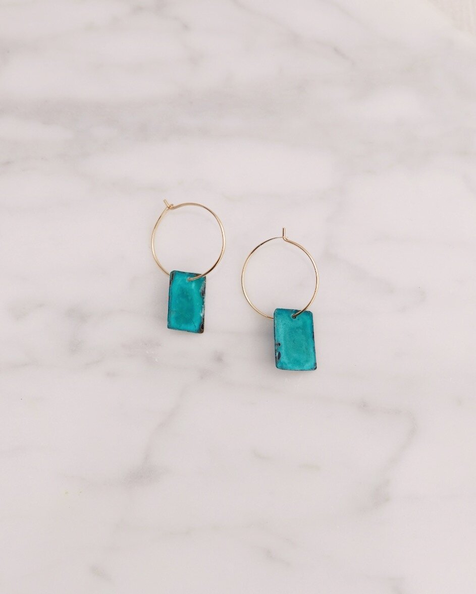 Patina Charm Hoops 
