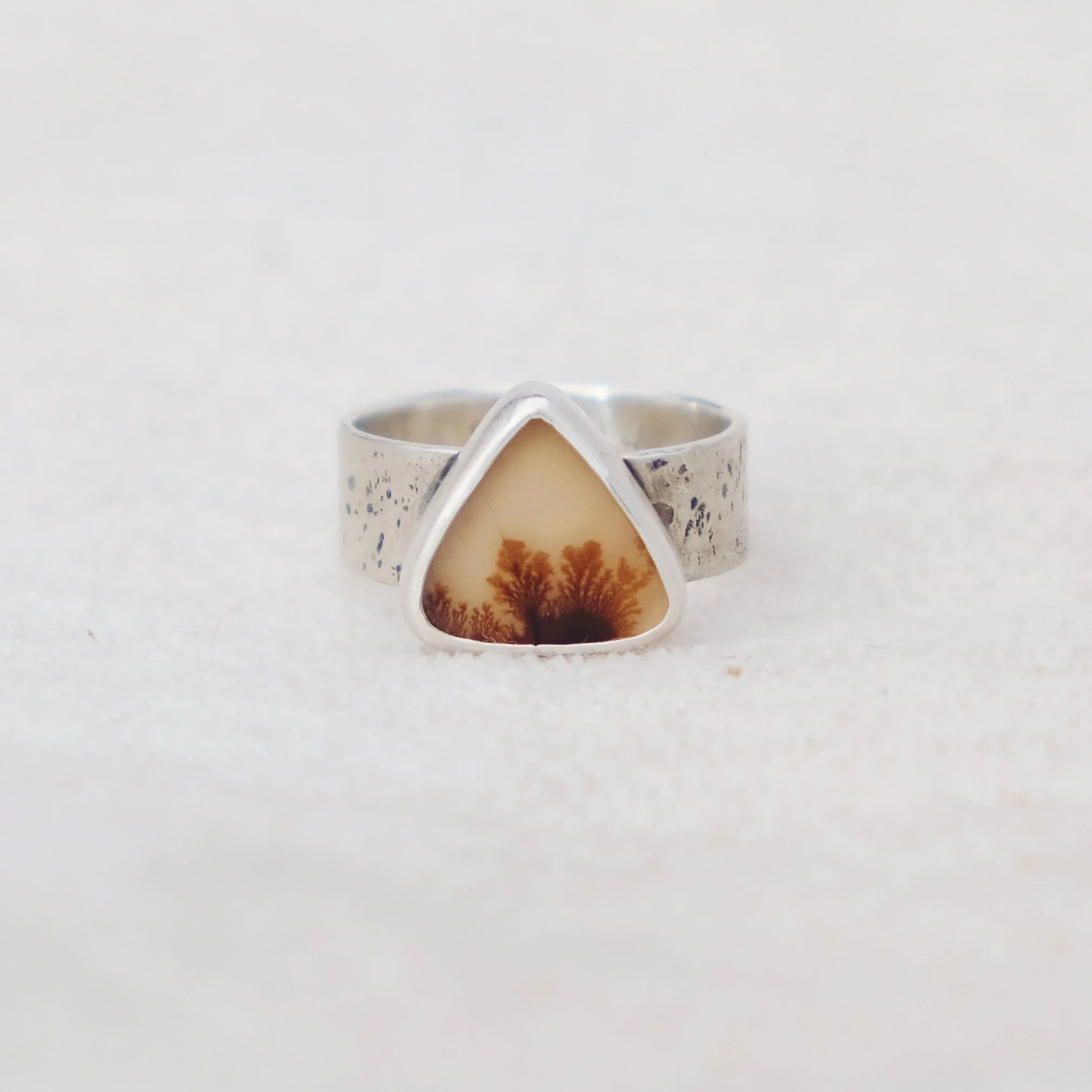 Dendritic Agate Desert Ring, Size 6