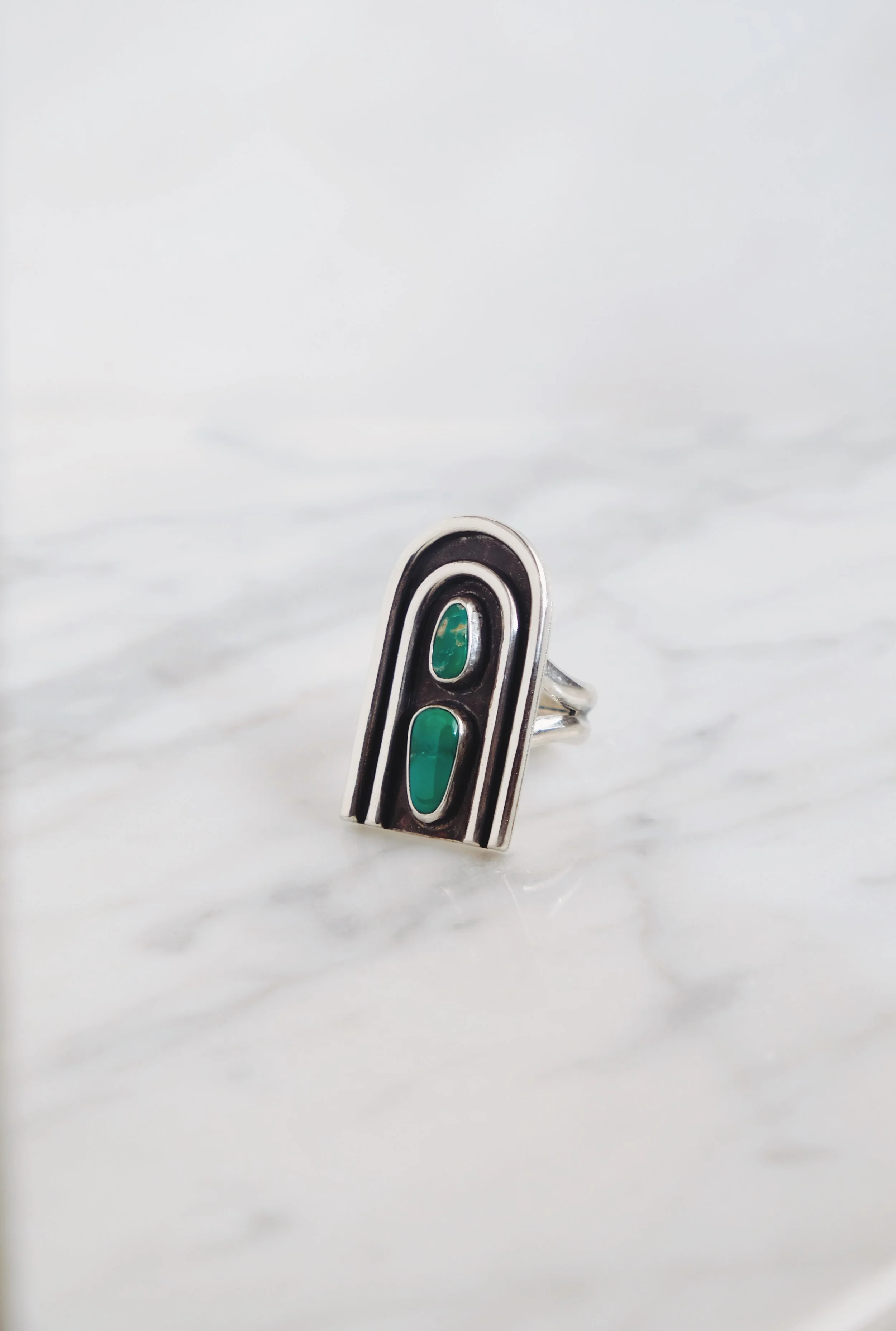 Portal Duo Statement Ring, Size 9