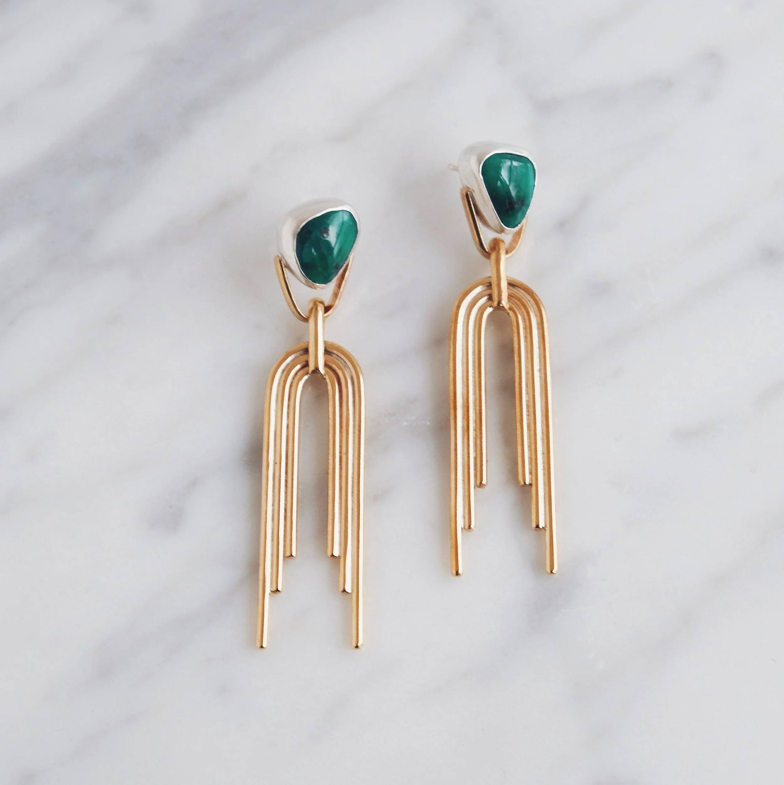 Portal Earrings, Hubei + Gold