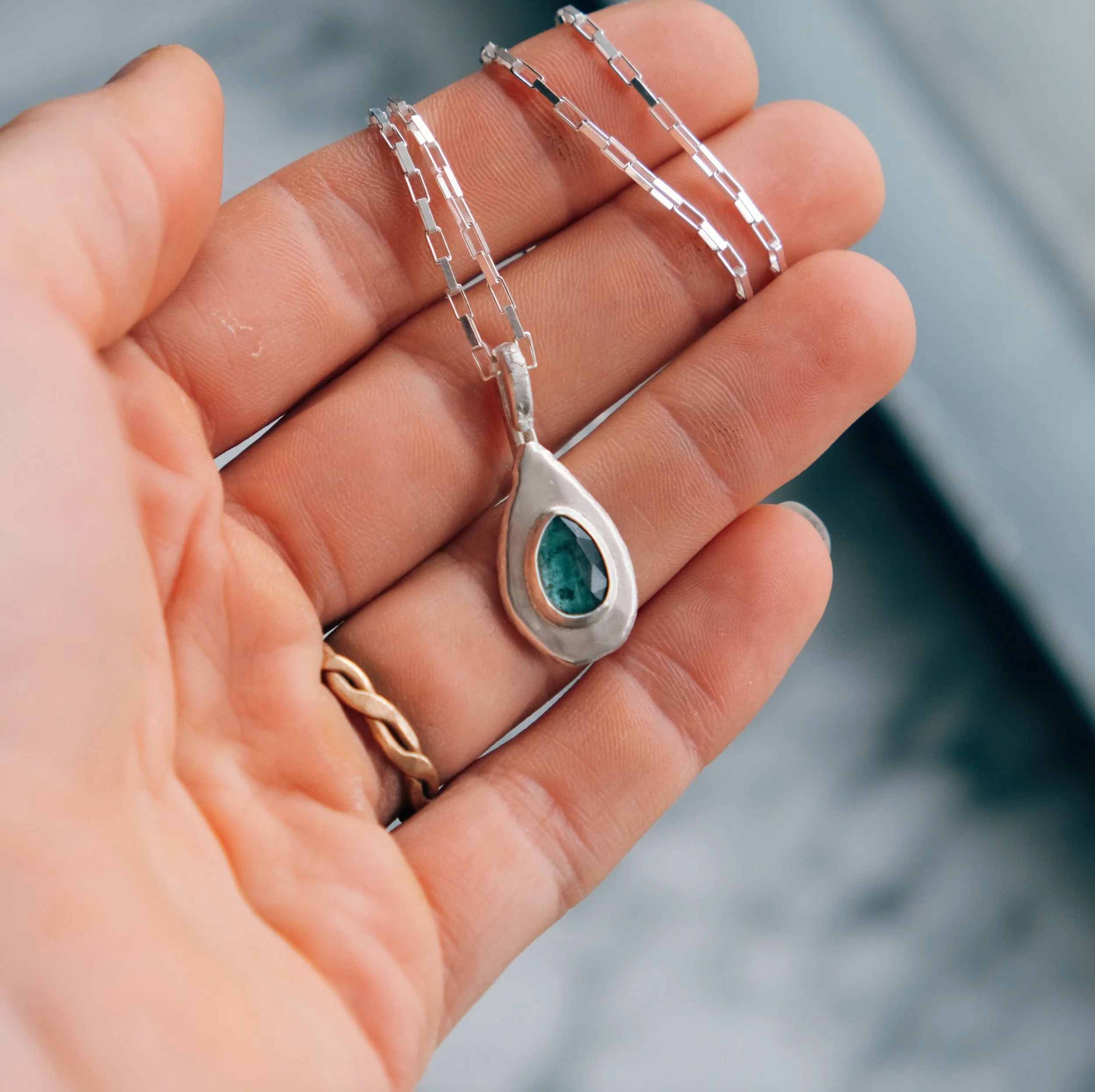 Kyanite Teardrop Necklace