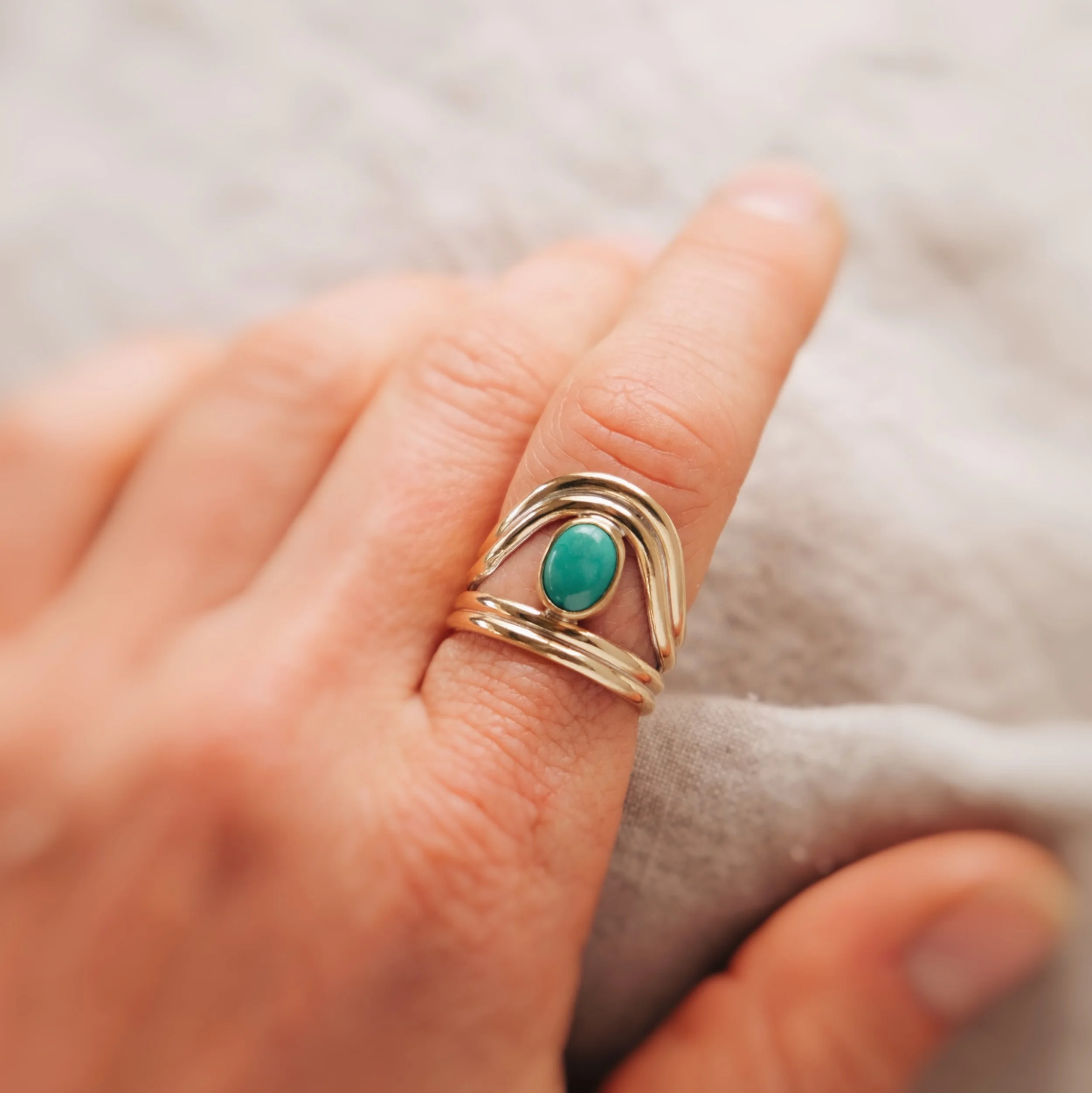 Echo Statement Ring + Emerald Valley