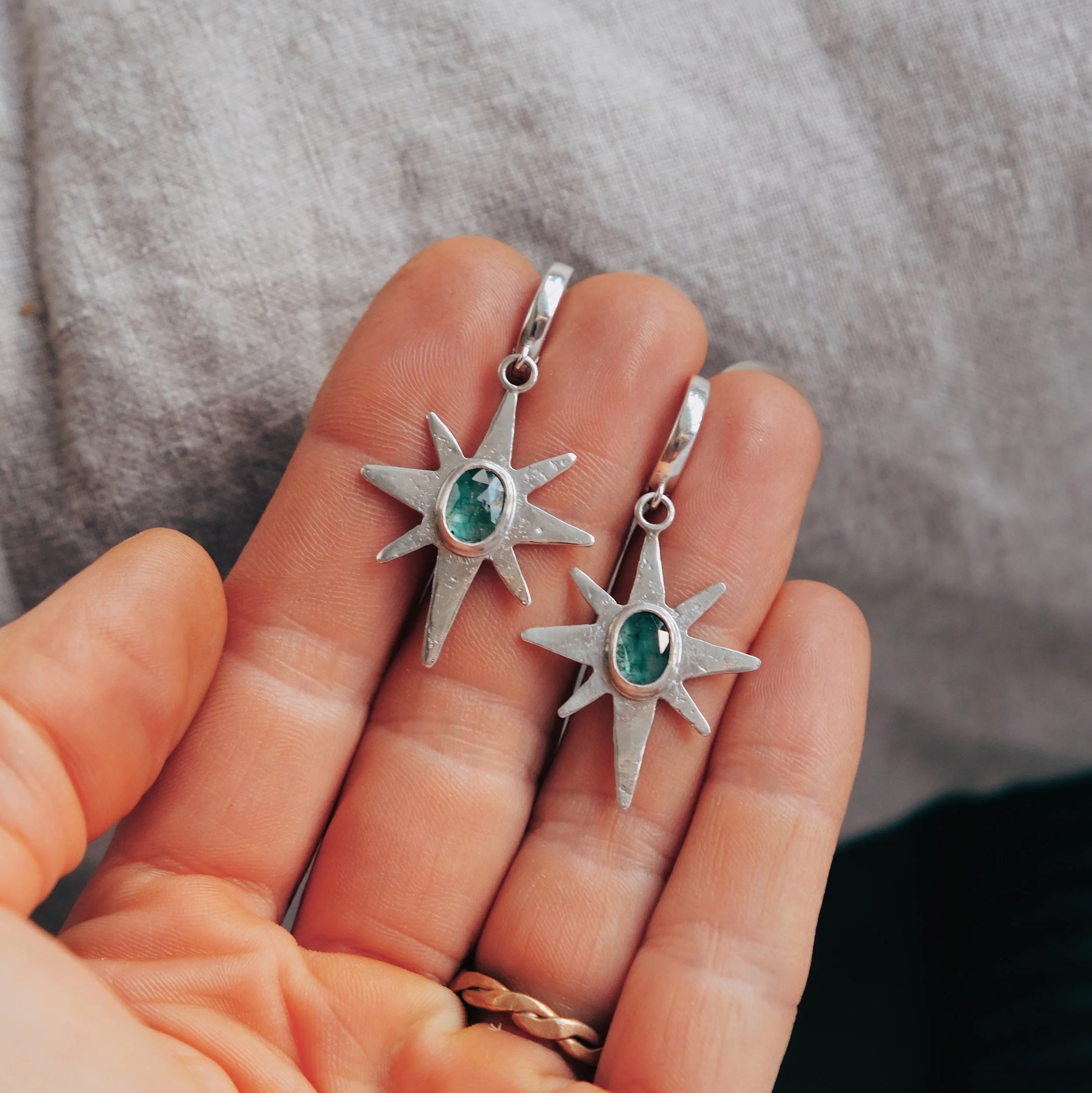 Northstar Earrings + Kyanite