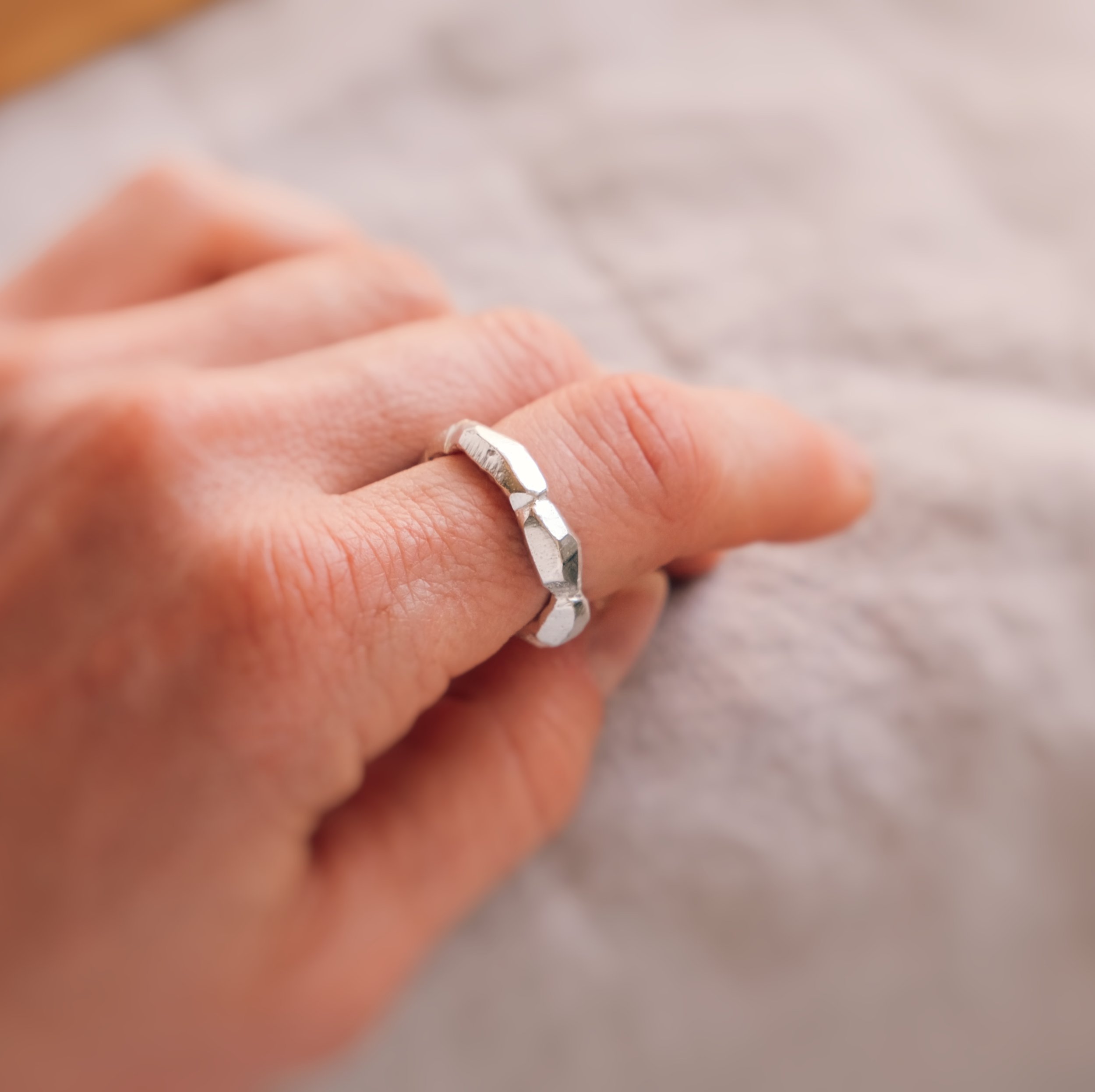 Faceted Recycled Ring