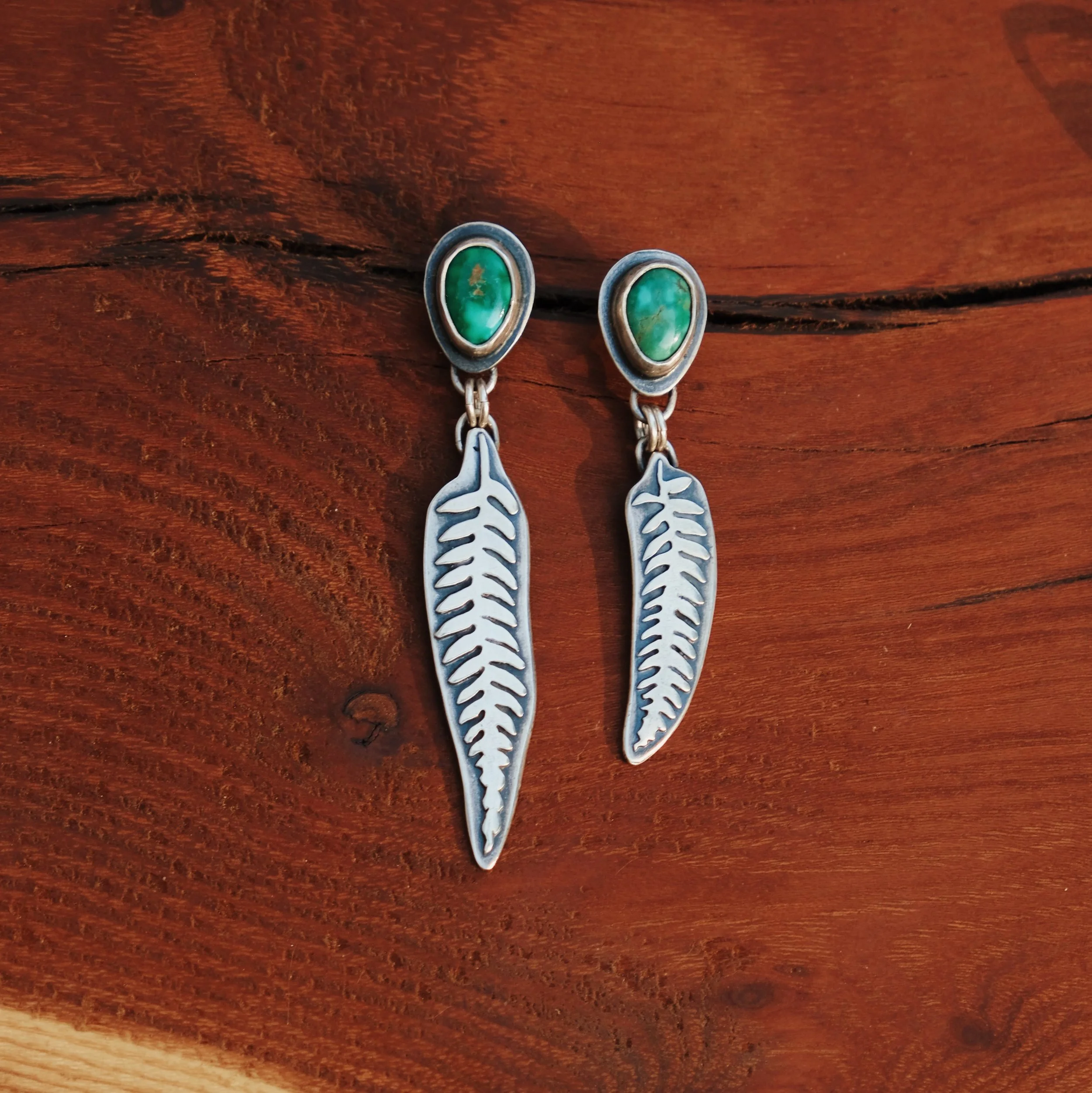 Asymmetric Fern Earrings + Emerald Valley