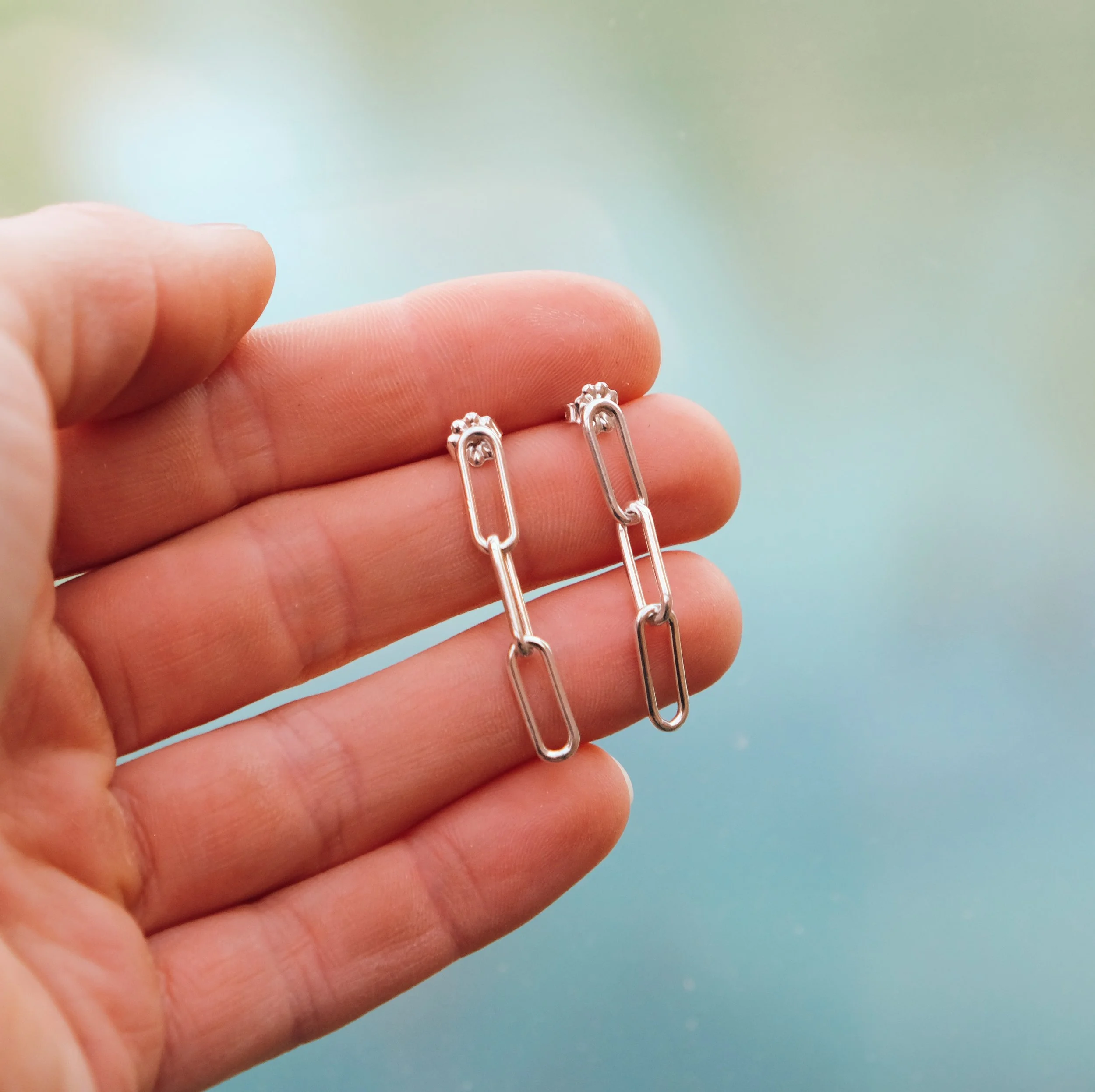 Chain Link Stud Earrings