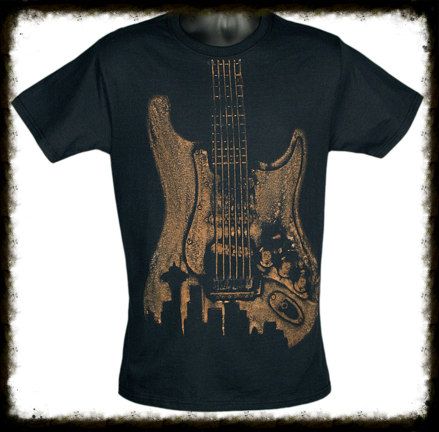 Example of Electric Guitar with Seattle Skyline