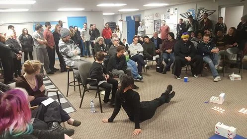 The memorial service at Fight or Flight Academy the night after Dan died.
