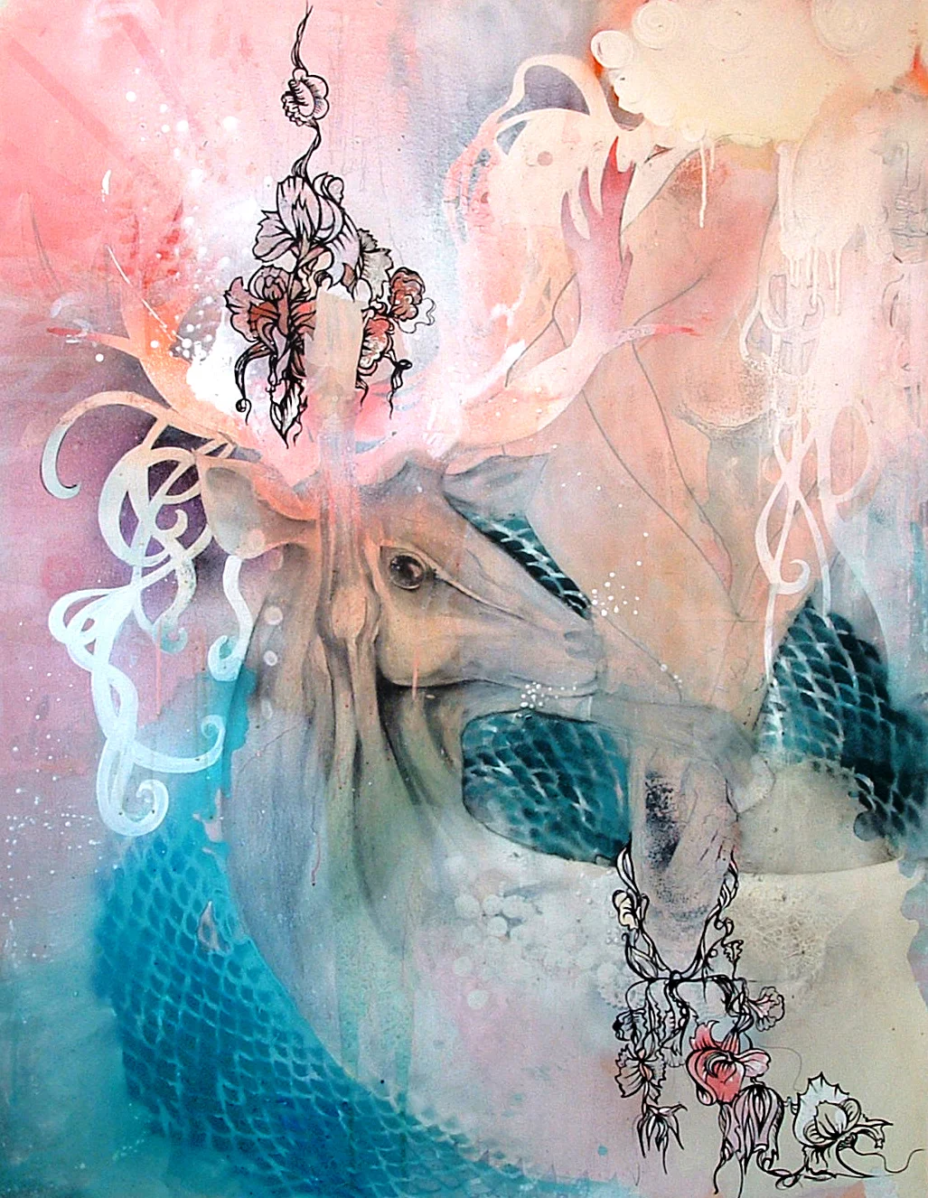 roses and poems don't mean love, mixed media on canvas, 146x114 cm (Copy)