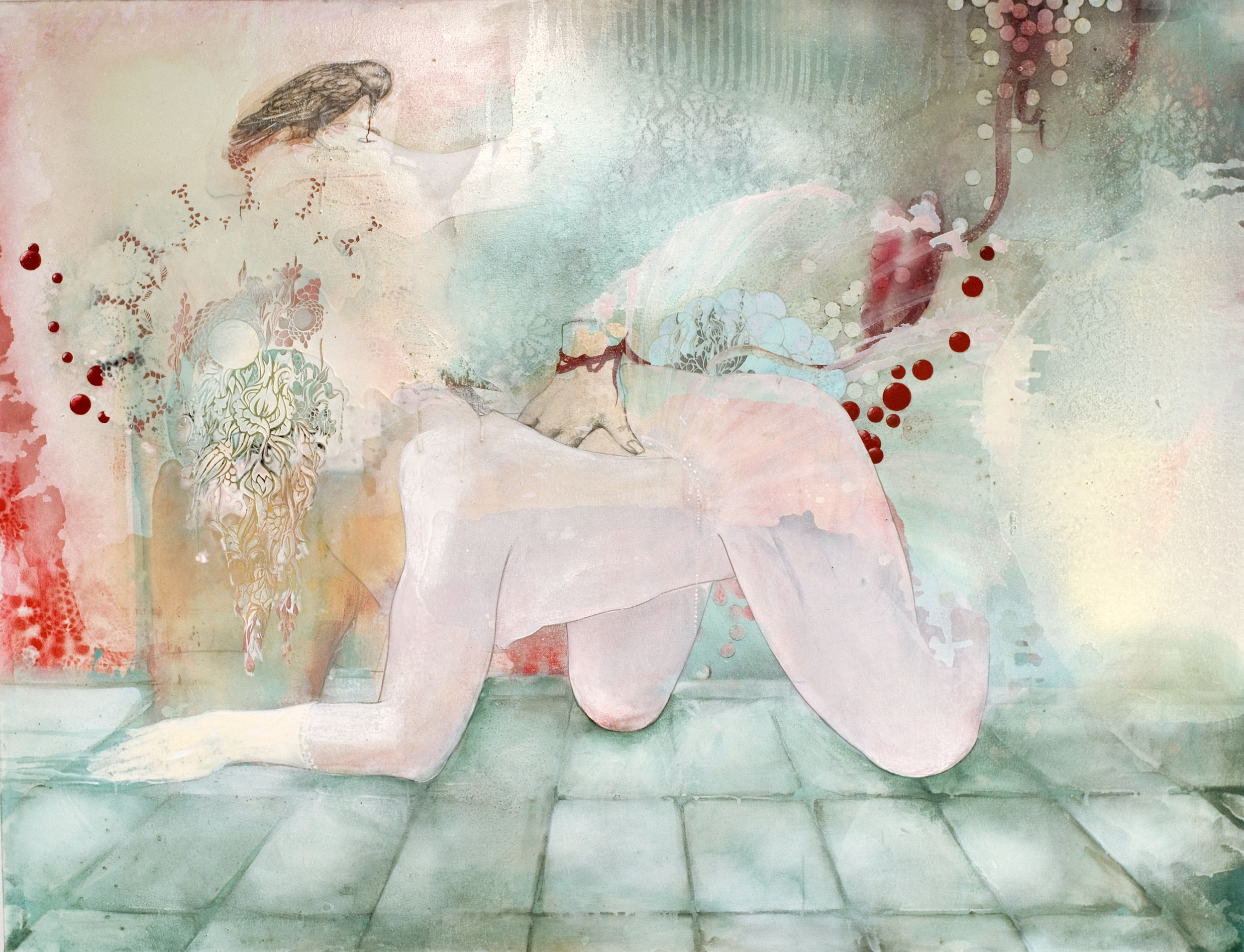 Tired of wiping of your tears, mixed media on canvas, 114x146, 2011, sold (Copy)
