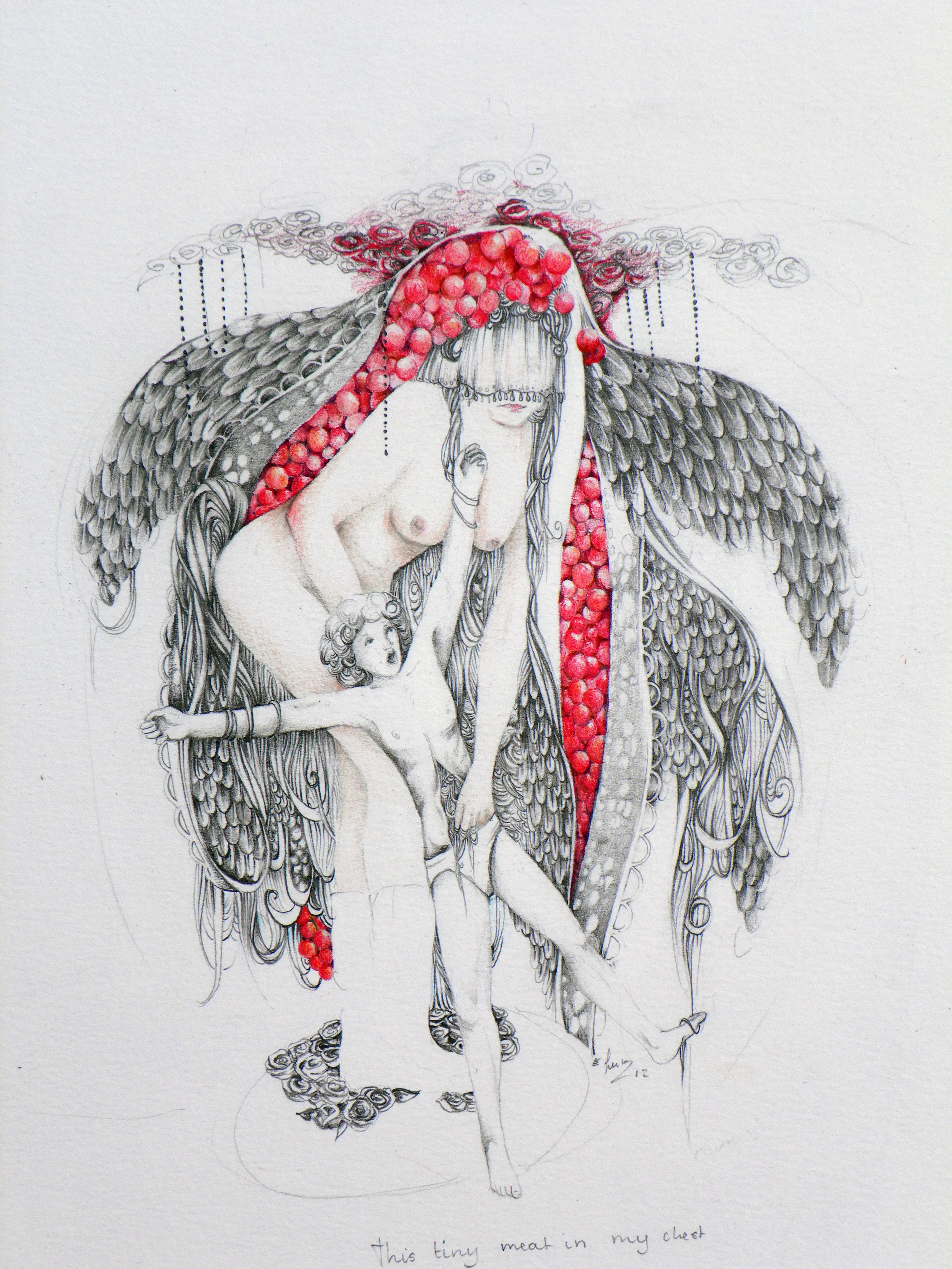 'Tiny meat in my chest', pencil on paper, 40x50, 2012 (Copy)