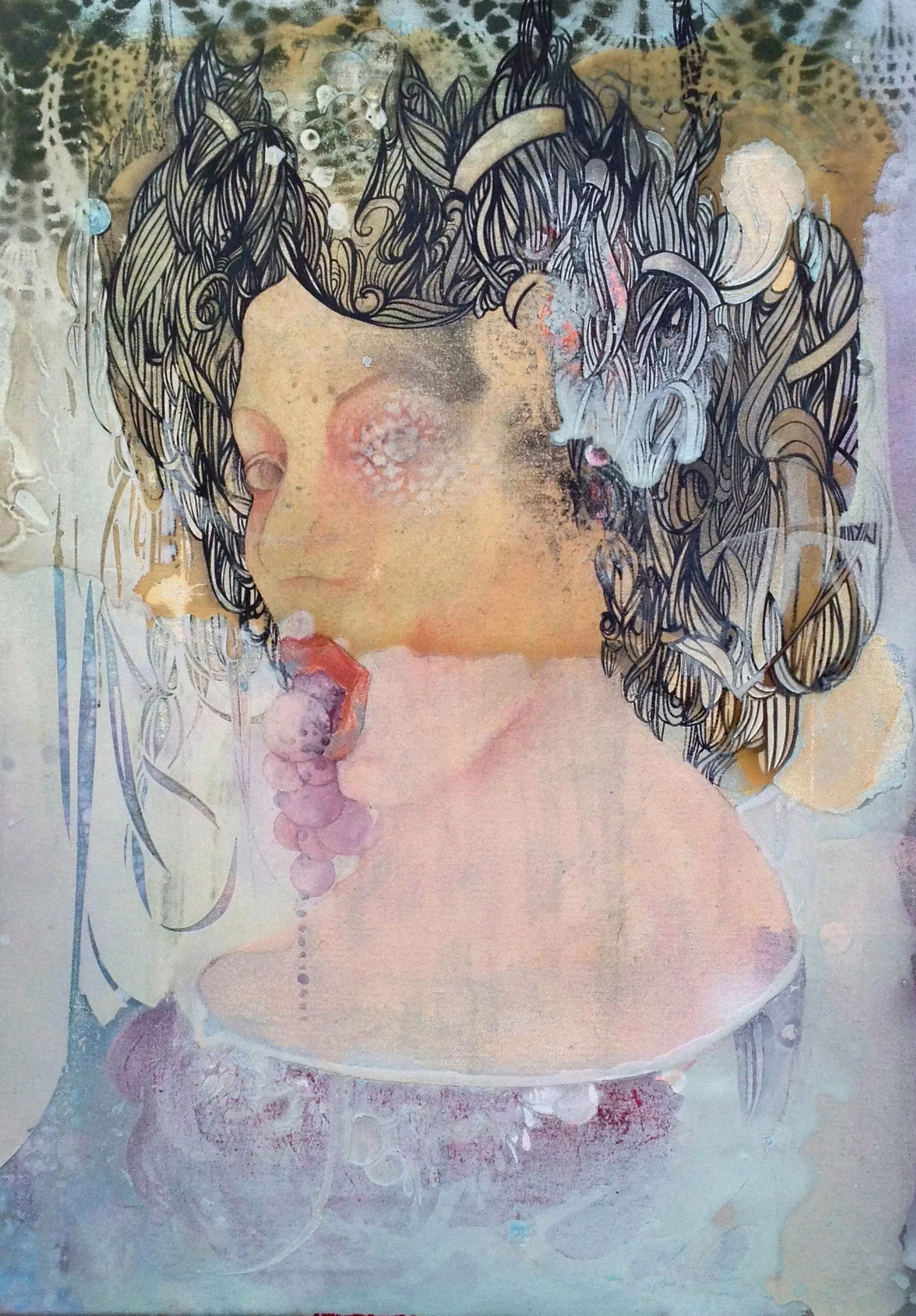 BLOW oilpaint and lacker paint with cuts out on canvas, 50x70cm, 2014 sold (Copy)