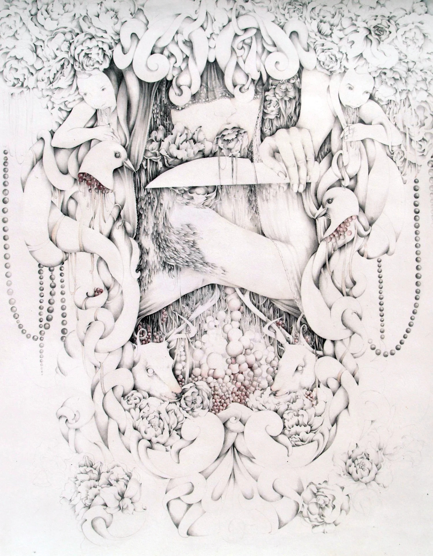 'Red kiss', pencil on paper, 76x57cm, 2014 (Copy)