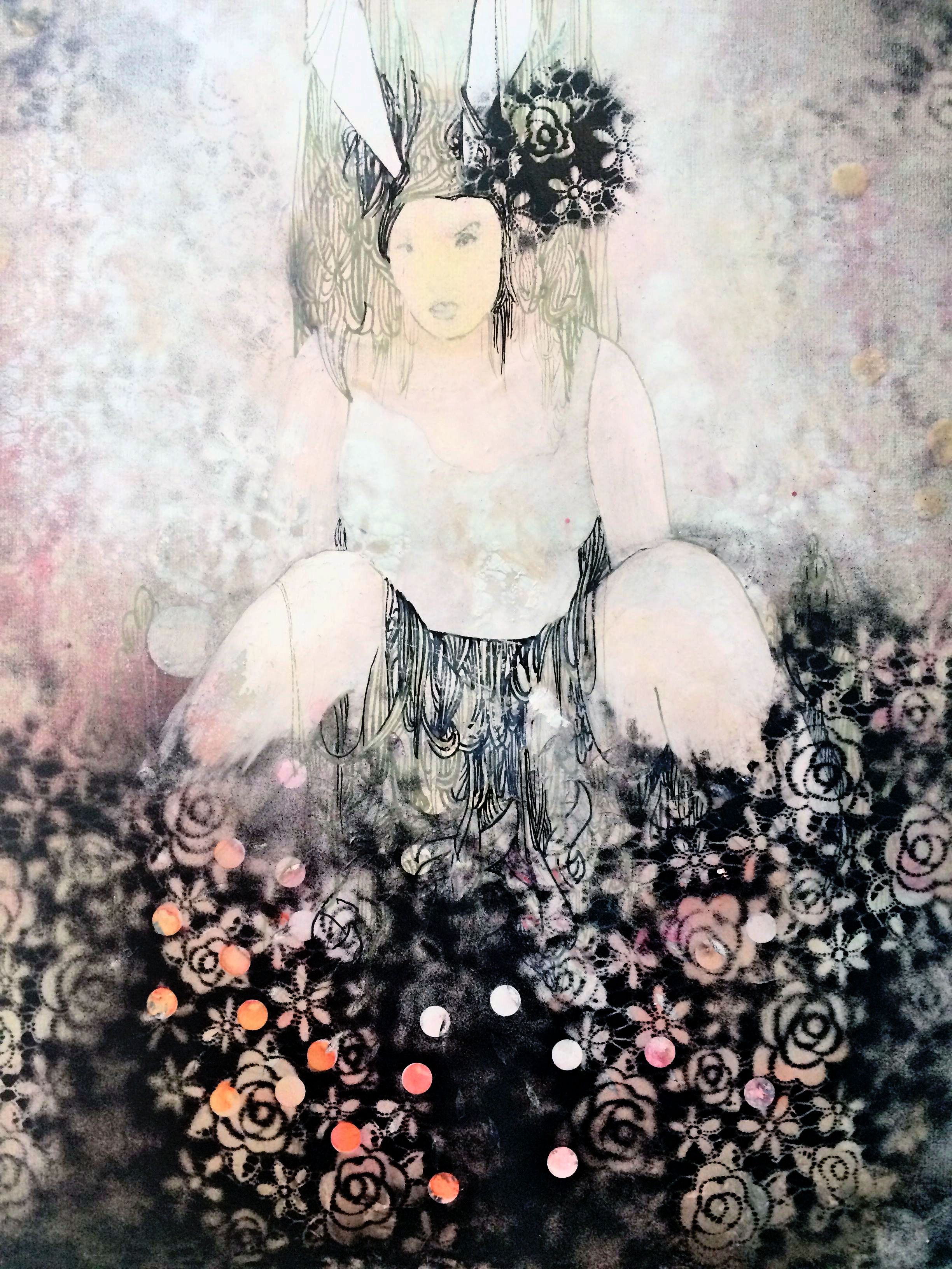 'no title', Oilpaint, varnish spray on canvas 40x30 cm (Copy)