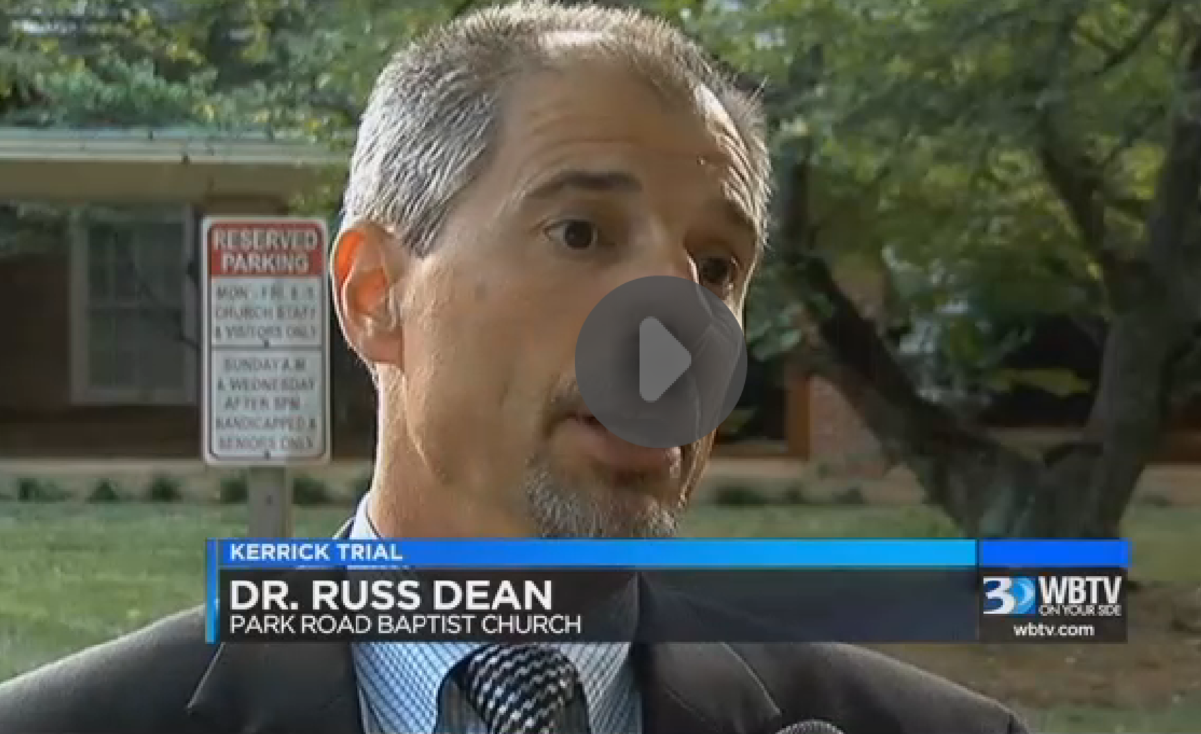 Russ Dean being interviewed by WBTV regarding his work with the Charlotte Clergy Coalition for Justice and preparations for a verdict in the Kerrick Trial. 