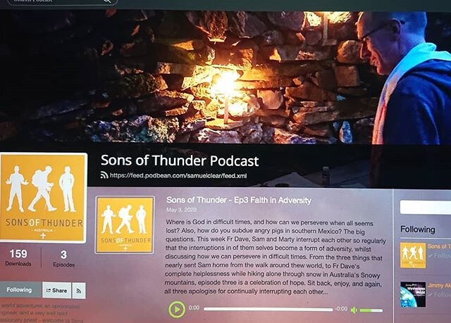 Ep3 of Sons of Thunder is up! Recorded late last year it's the spot-on topic for right now; Faith in Adversity. Fr Dave Callaghan (MGL), Marty, and I, delve into the world of pain of dealing with adversity and what we've learnt along the way. What we