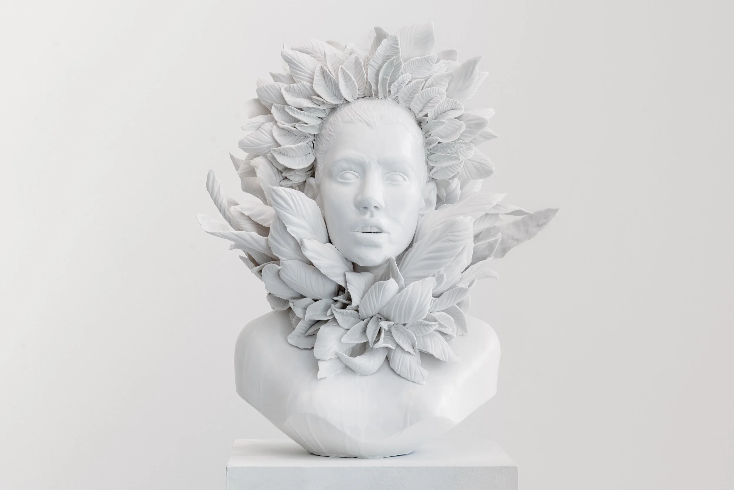 Viral Series: Ruff 2 2017 12 x 9 x 20” Porcelain, paper-clay slip, glaze