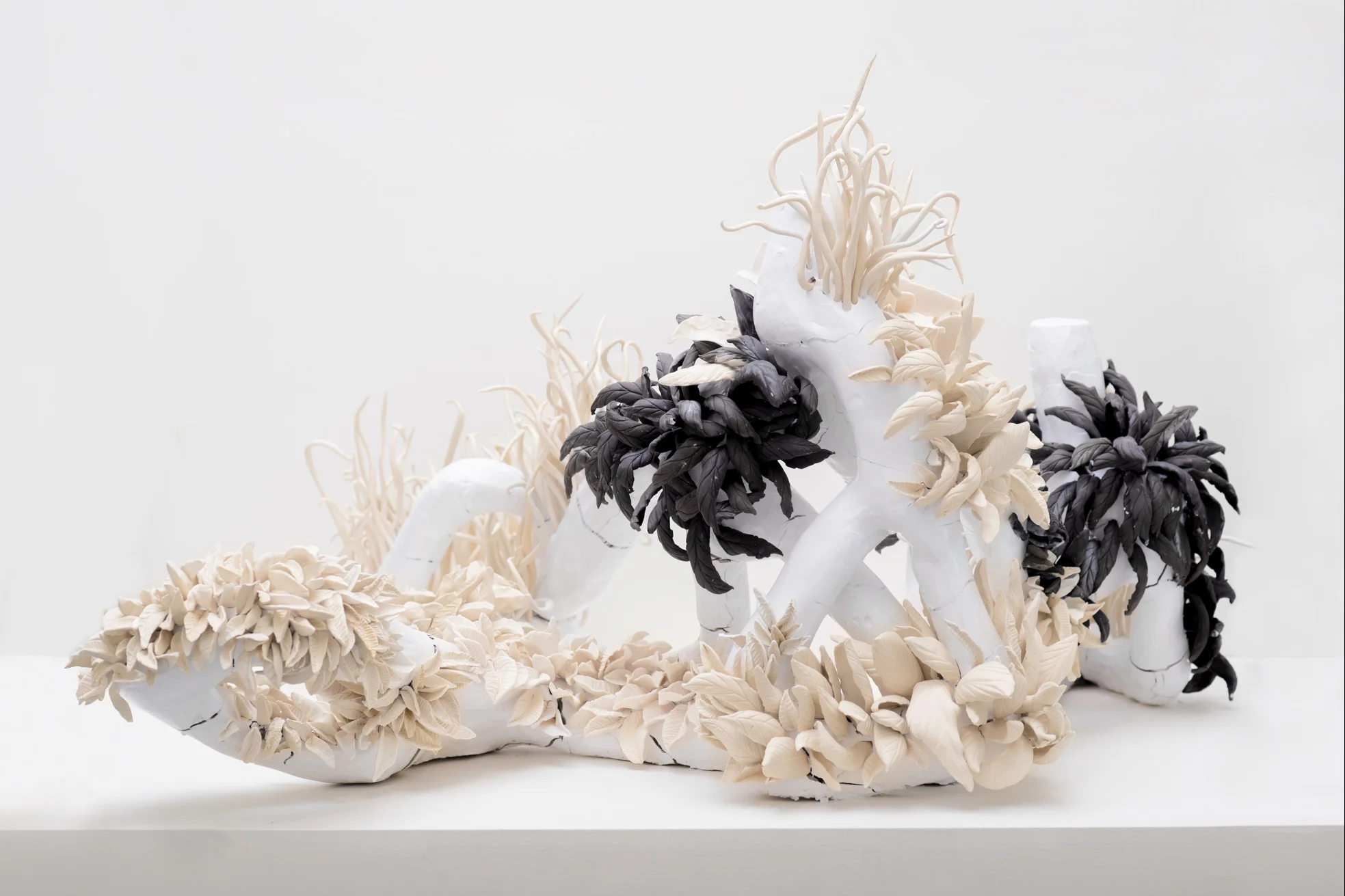 Floor Piece 2017 Ceramic, raw clay, acrylic ink, latex paint, pvc tubing, plumbing tape