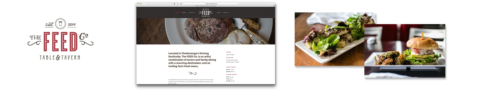FEED Co. Table & Tavern Photography Website Menu